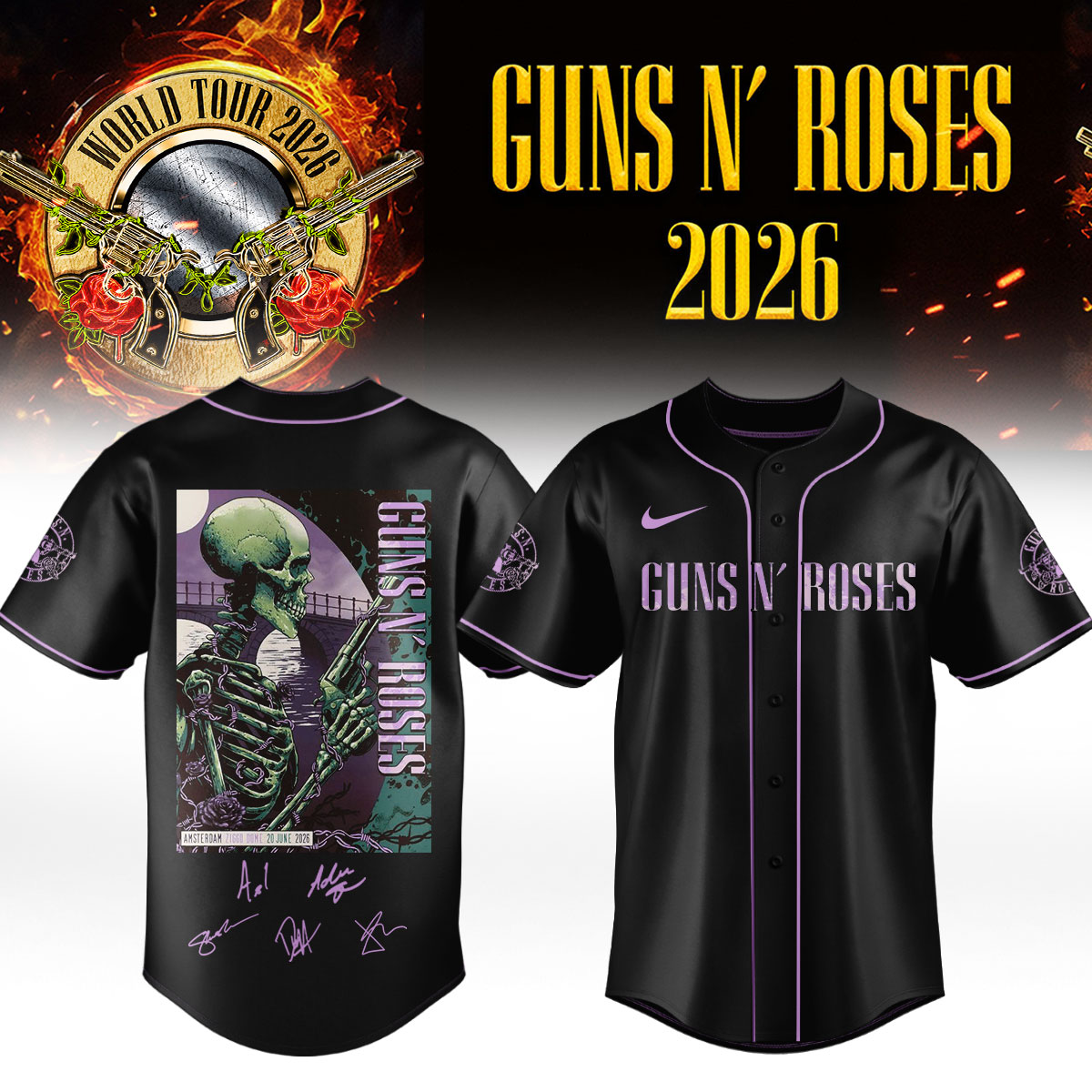 Guns N Roses Limited Edition Signature Baseball Jersey