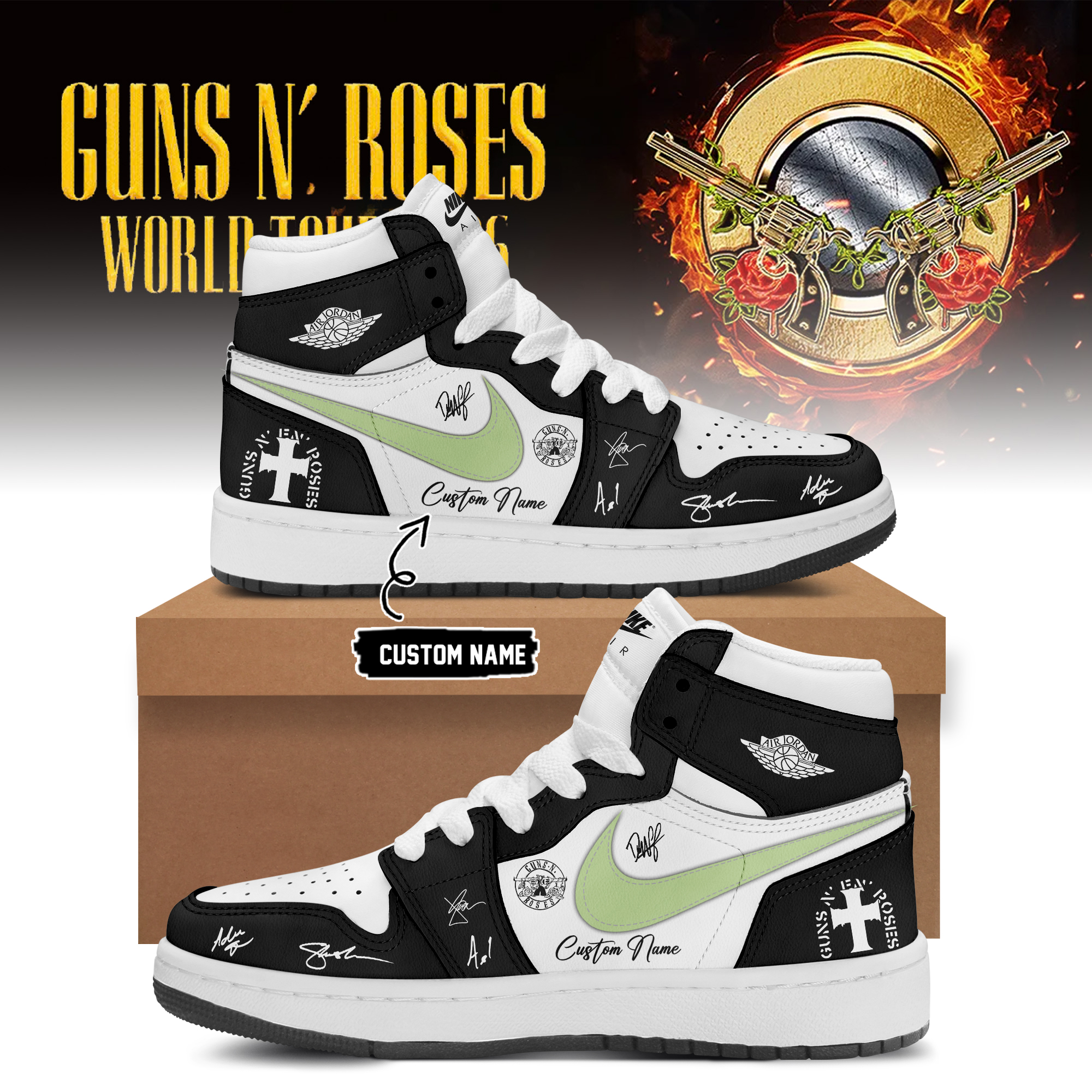 Guns N Roses World Tour 2026 Exclusive Rock Band Sneakers