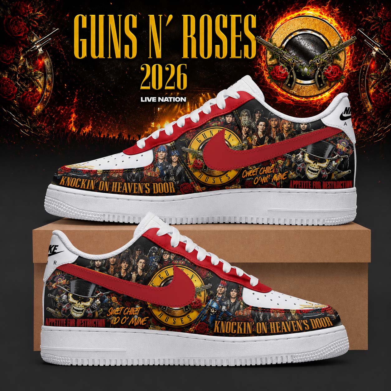 Guns N Roses World Tour 2026 Limited Edition High Top Sneakers