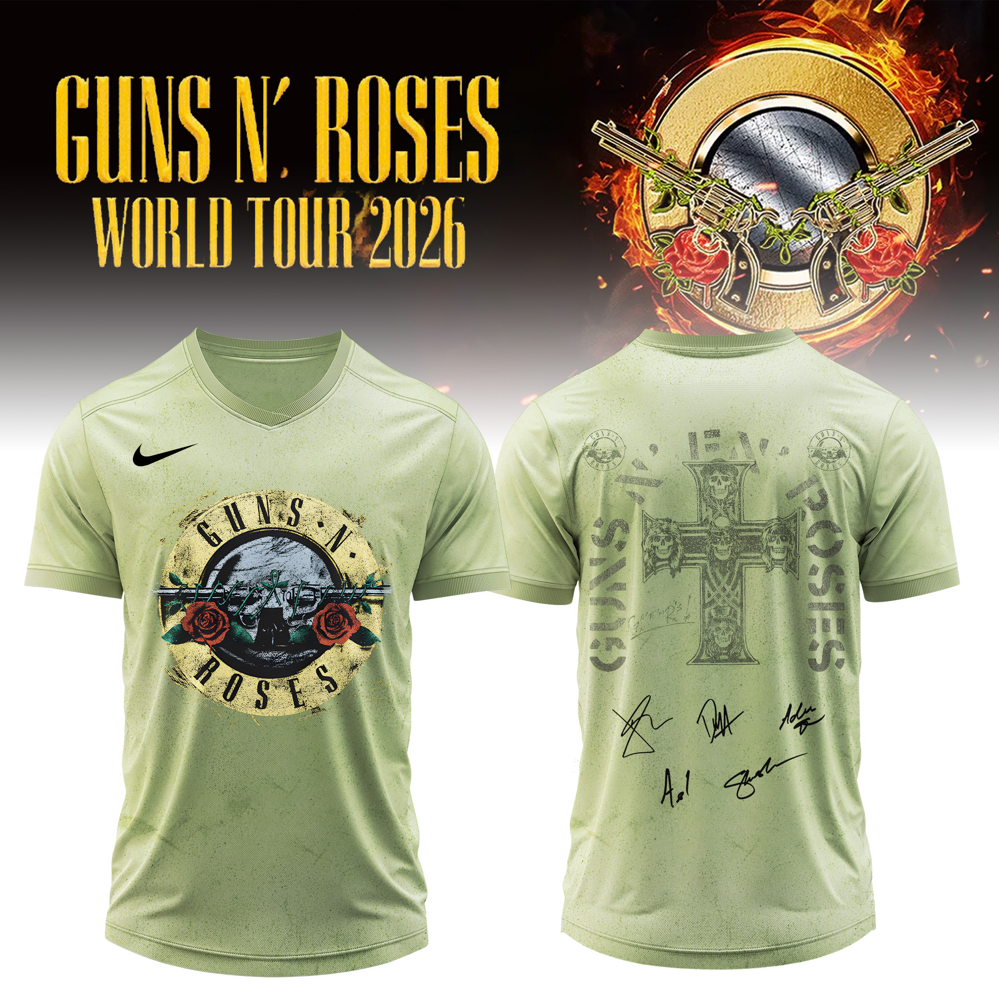 Guns N Roses World Tour 2026 Limited Edition Signature Baseball Jersey Rock Band Fan Gift