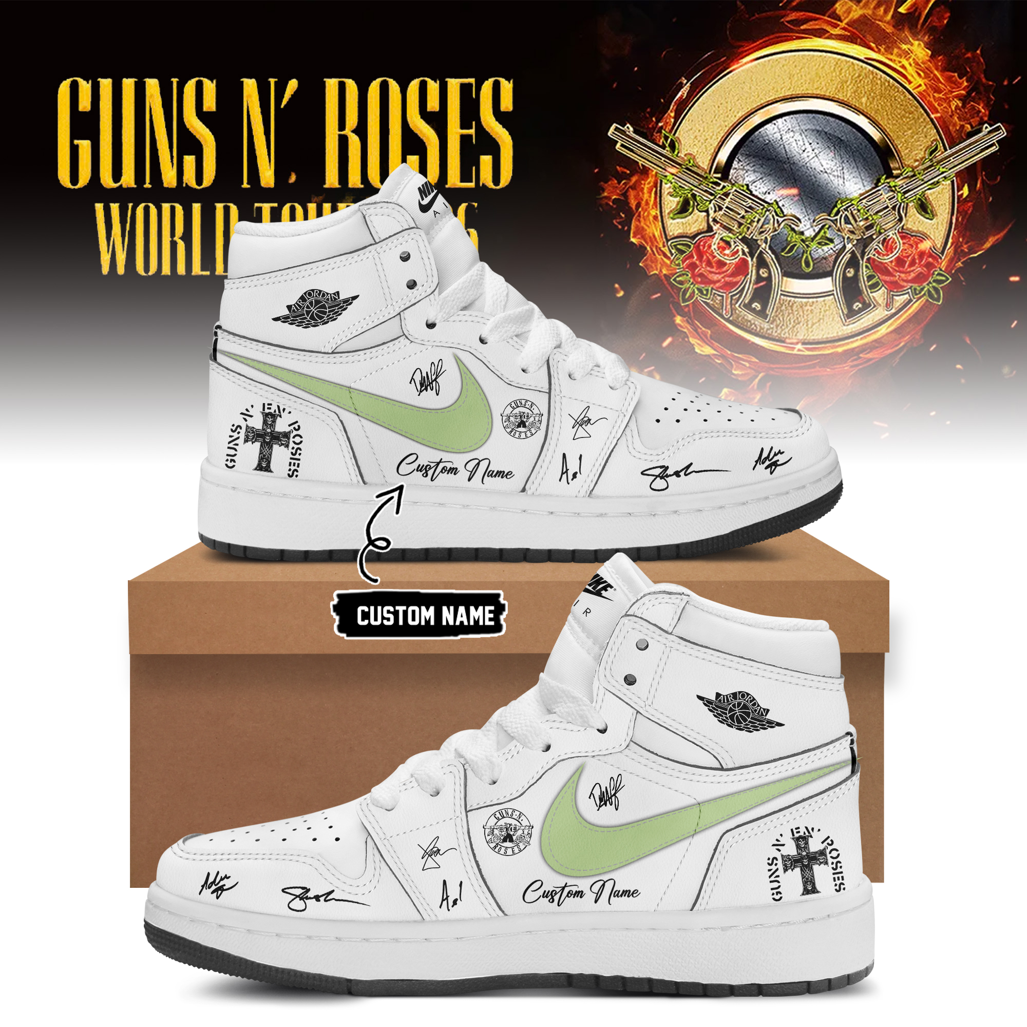 Guns N Roses World Tour 2026 Limited Release Lifestyle Shoes
