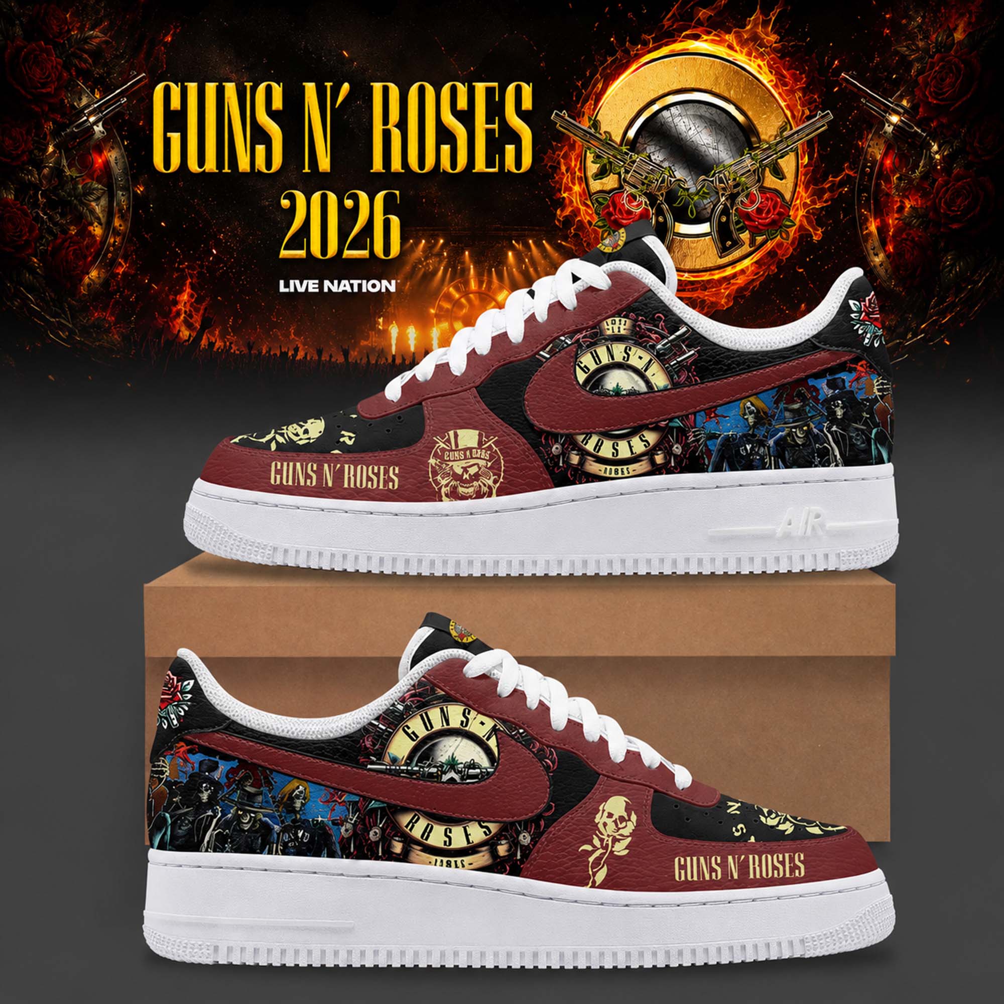 Guns N Roses World Tour 2026 Premium Concert Casual Shoes