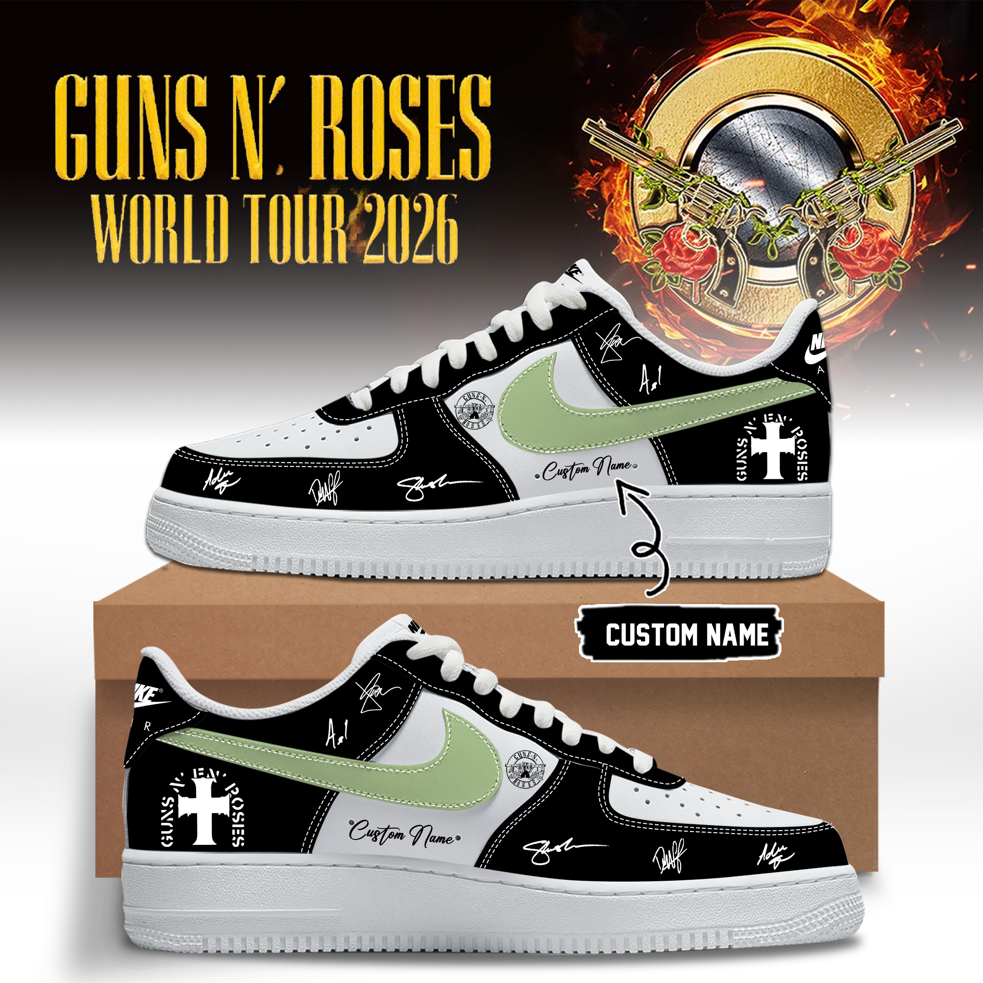 Guns N Roses World Tour 2026 Signature Lifestyle Fan Shoes