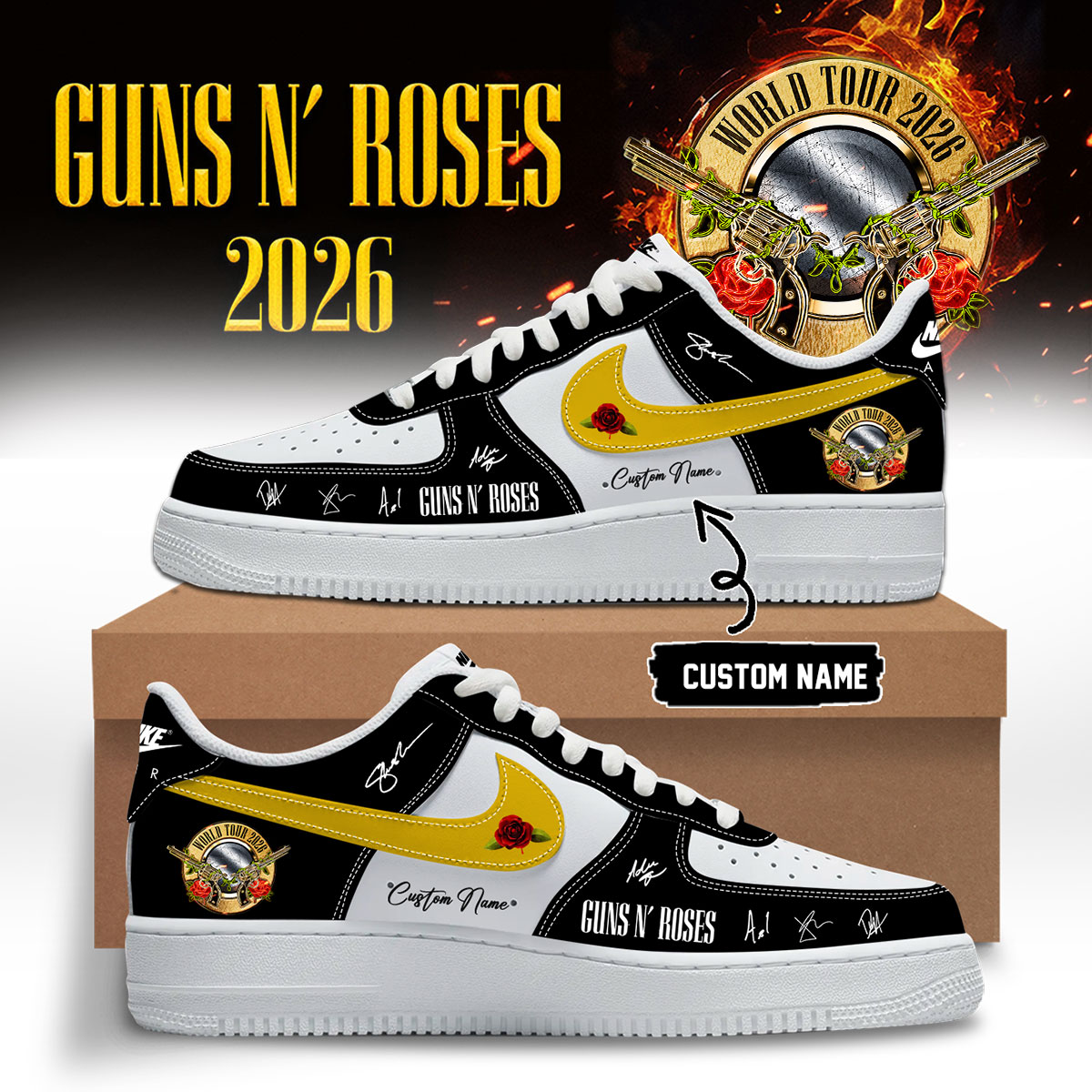 Guns N Roses World Tour Custom High Top Sneakers