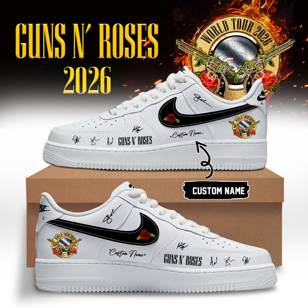 Guns N Roses World Tour Signature Graphic Shoes