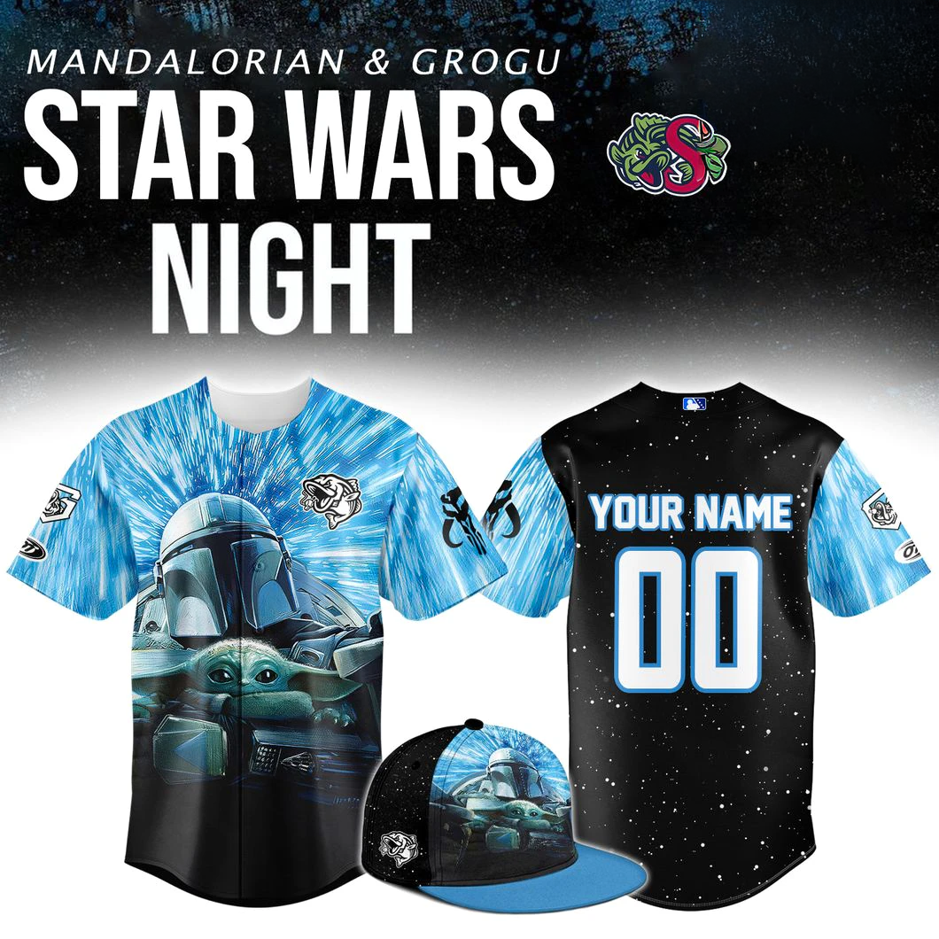 Gwinnett Stripers Mandalorian Grogu Star War Night Baseball Jersey