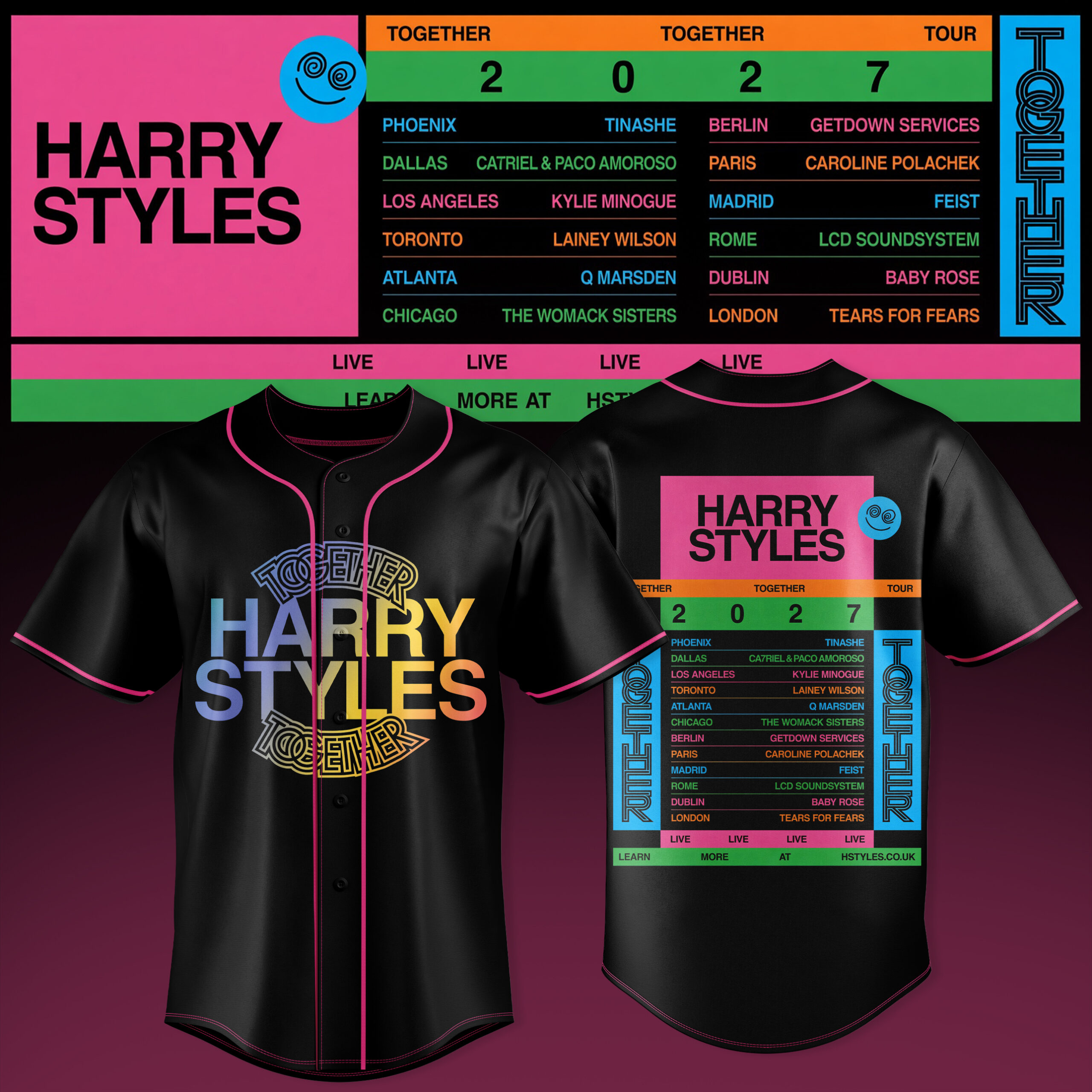 HARRY STYLES TOGETHER TOGETHER 2027 TOUR JERSEY Tour Apparel 1 - Unicasport HARRY STYLES TOGETHER TOGETHER 2027 TOUR JERSEY Tour Apparel