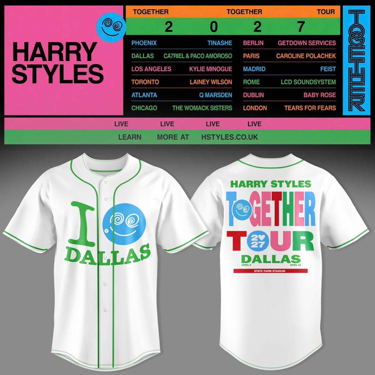 HRY STLS Together Together Tour Dallas Graphic jersey 3D AOP Concert Apparel Music Fanwear 1 - Unicasport HRY STLS Together Together Tour Dallas Graphic jersey 3D AOP Concert Apparel Music Fanwear