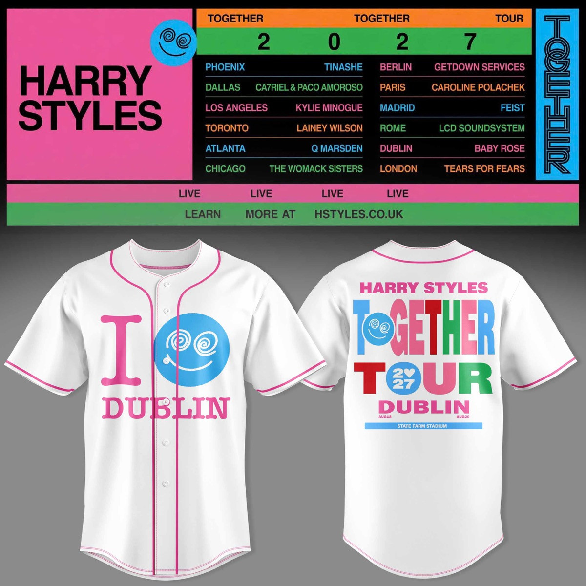 HRY STLS Together Together Tour Dublin Graphic jersey 3D AOP Concert Apparel Music Fanwear 2 - Unicasport HRY STLS Together Together Tour Dublin Graphic jersey 3D AOP Concert Apparel Music Fanwear