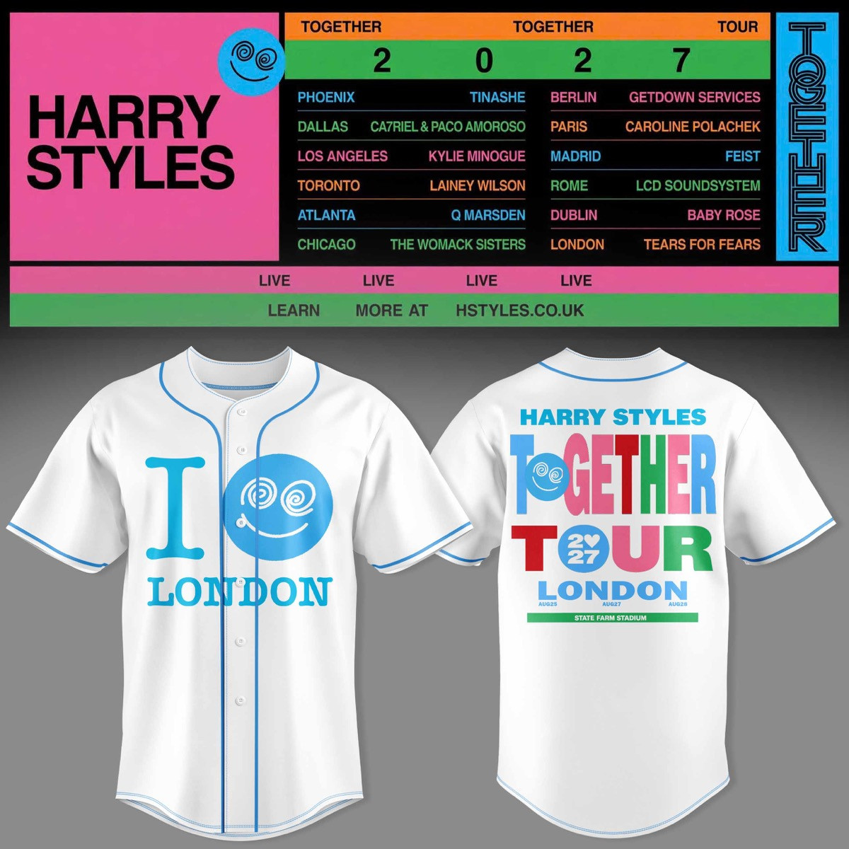 HRY STLS Together Together Tour London Graphic jersey 3D AOP Concert Apparel Music Fanwear 2 - Unicasport HRY STLS Together Together Tour London Graphic jersey 3D AOP Concert Apparel Music Fanwear