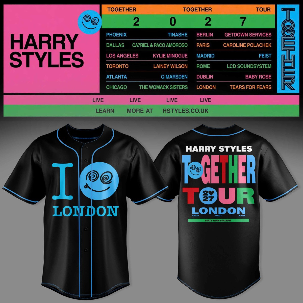 HRY STLS Together Together Tour London Graphic jersey 3D AOP Tour Apparel 1 - Unicasport HRY STLS Together Together Tour London Graphic jersey 3D AOP Tour Apparel