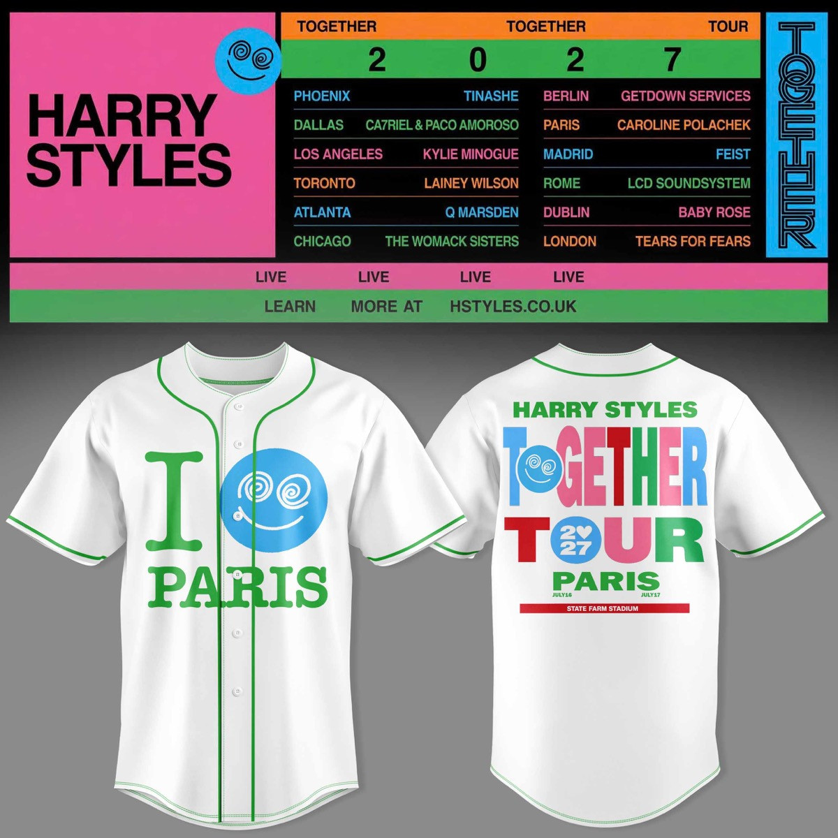 HRY STLS Together Together Tour Paris Graphic jersey 3D AOP Concert Apparel Music Fanwear 2 - Unicasport HRY STLS Together Together Tour Paris Graphic jersey 3D AOP Concert Apparel Music Fanwear