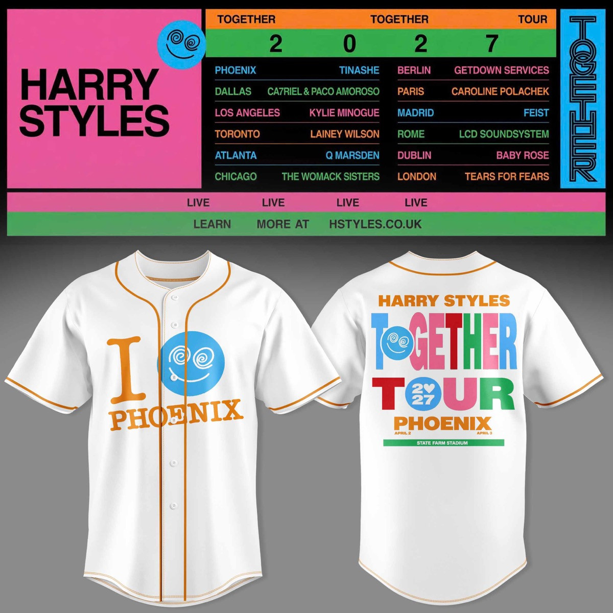 HRY STLS Together Together Tour Phoenix Graphic jersey 3D AOP Concert Apparel Music Fanwear 1 - Unicasport HRY STLS Together Together Tour Phoenix Graphic jersey 3D AOP Concert Apparel Music Fanwear