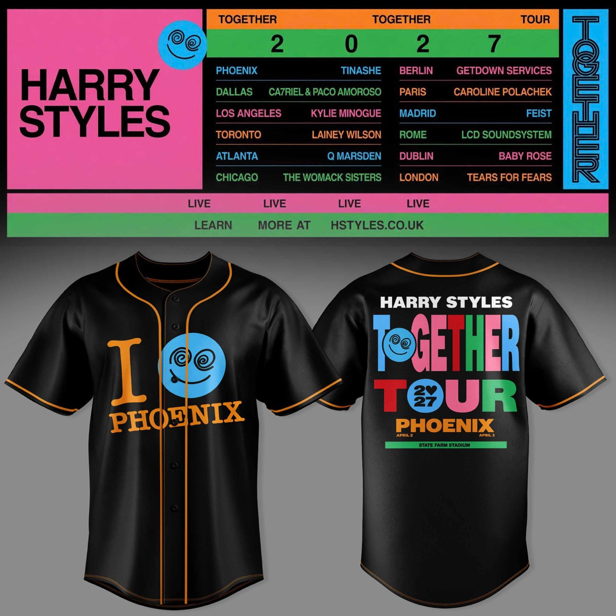 HRY STLS Together Together Tour Phoenix Graphic jersey 3D AOP Tour Apparel 1 - Unicasport HRY STLS Together Together Tour Phoenix Graphic jersey 3D AOP Tour Apparel
