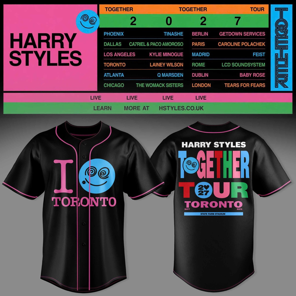 HRY STLS Together Together Tour Toronto Graphic jersey 3D AOP Tour Apparel 2 - Unicasport HRY STLS Together Together Tour Toronto Graphic jersey 3D AOP Tour Apparel