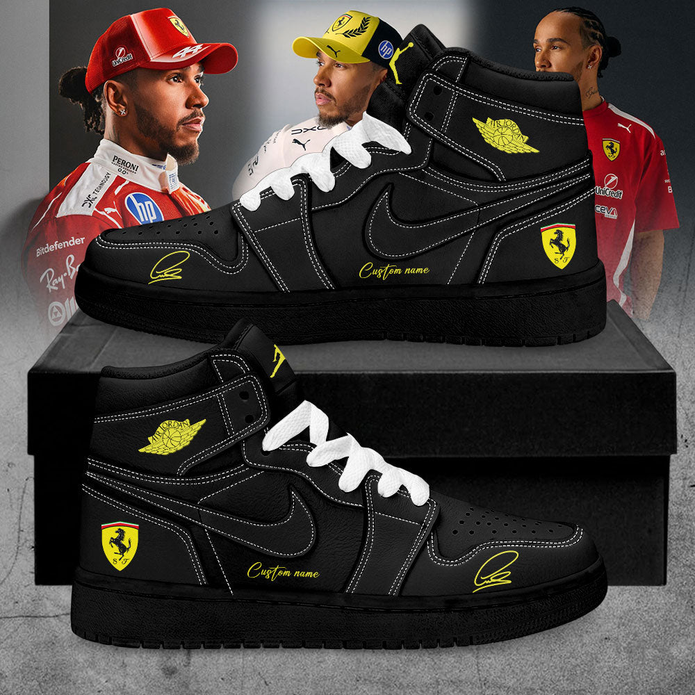 Hamilton Scuderia Ferrari Signature Custom Name Premium Fan Sneakers
