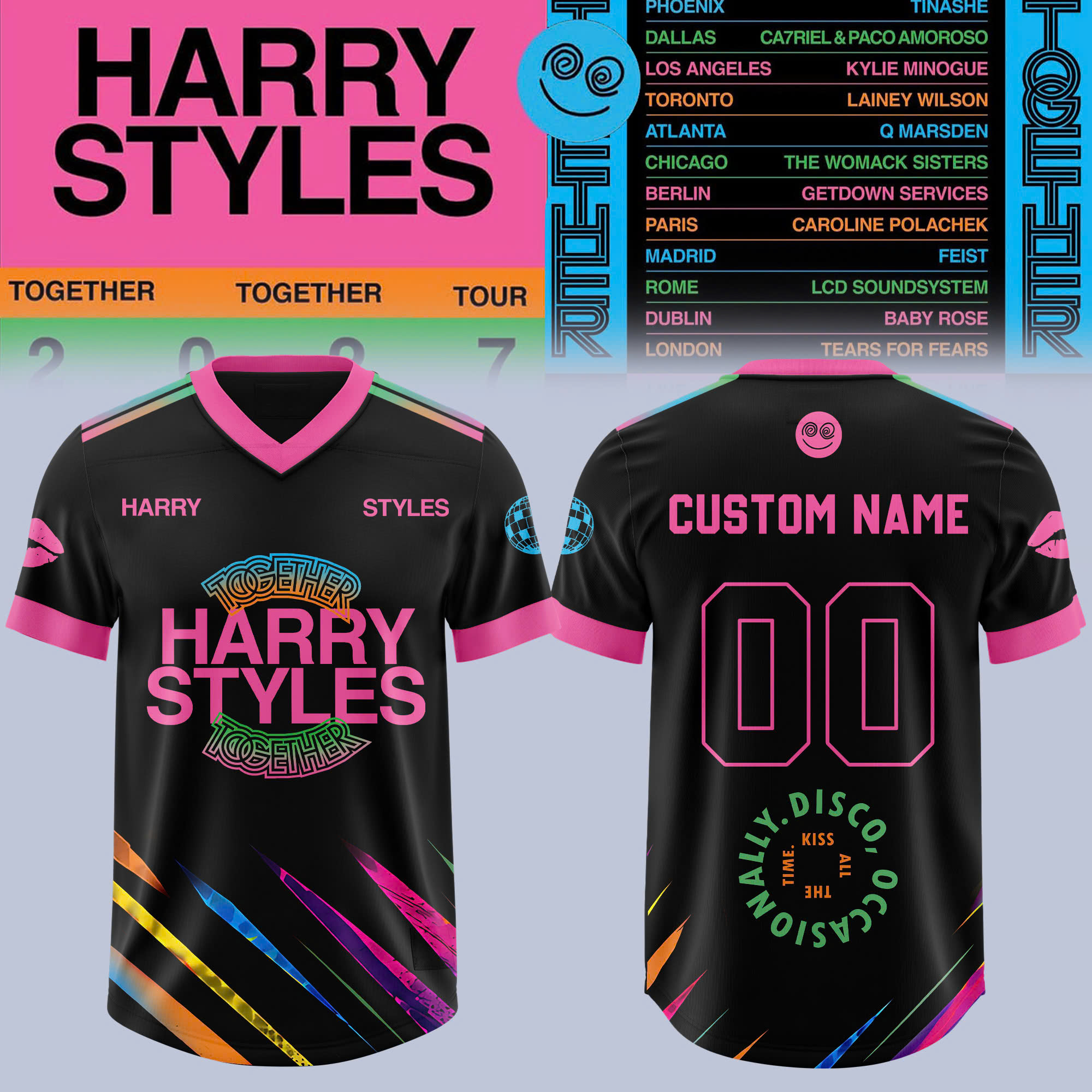 Harry Styles Together Together Tour 2027 Edition Football Jersey Concert Apparel 1 - Unicasport Harry Styles Together Together Tour 2027 Edition Football Jersey Concert Apparel