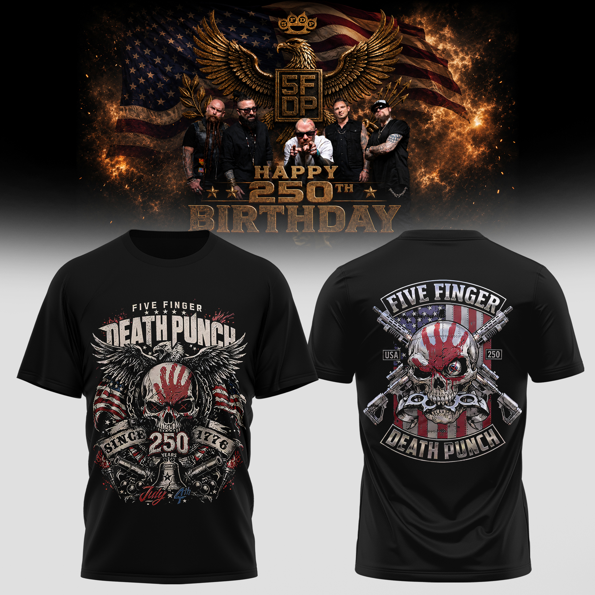 Heavy Metal And American Pride Patriotic Graphic T Shirt Collection
