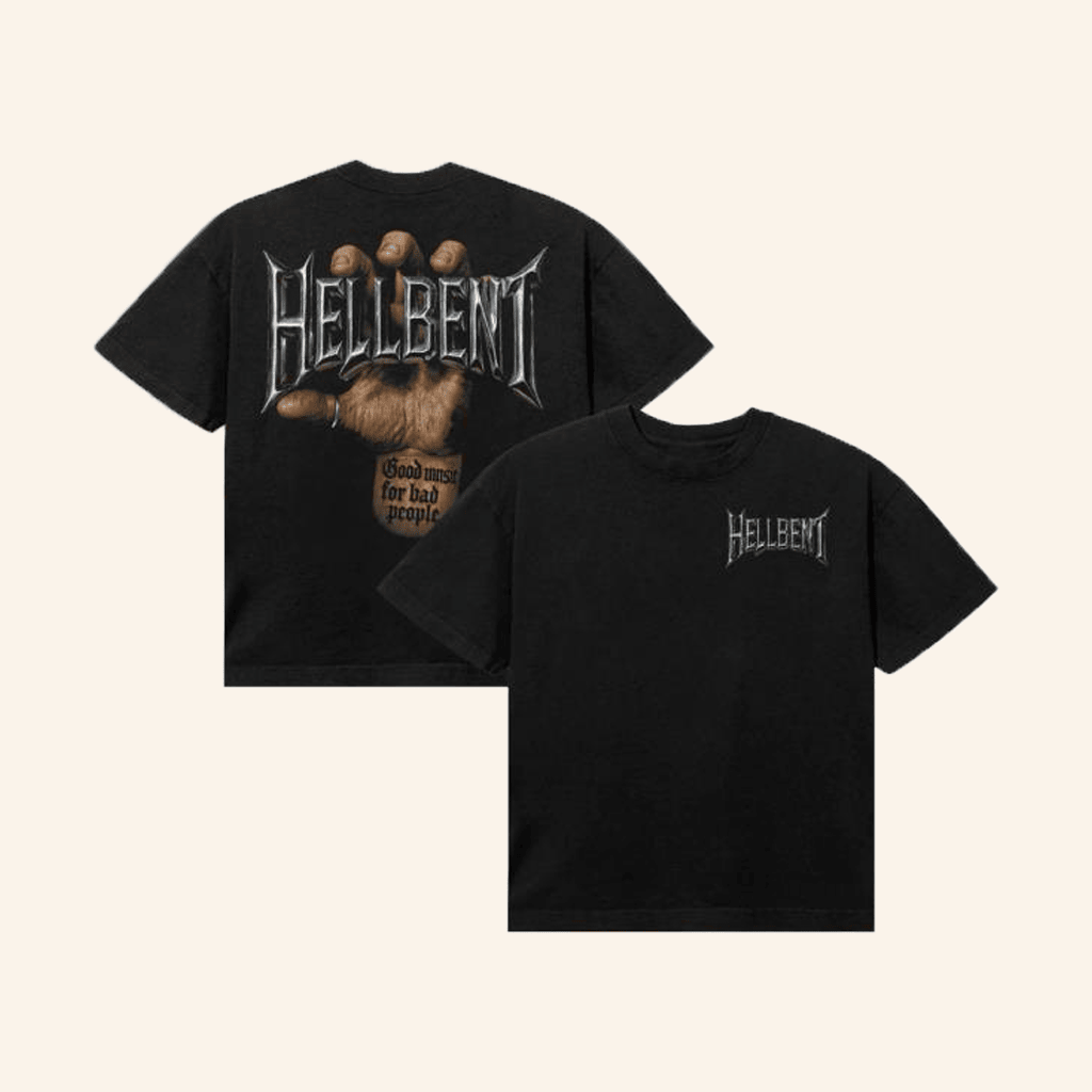 Hellbent Records Merch Chrome Hands Logo TShirt Husband Gifts
