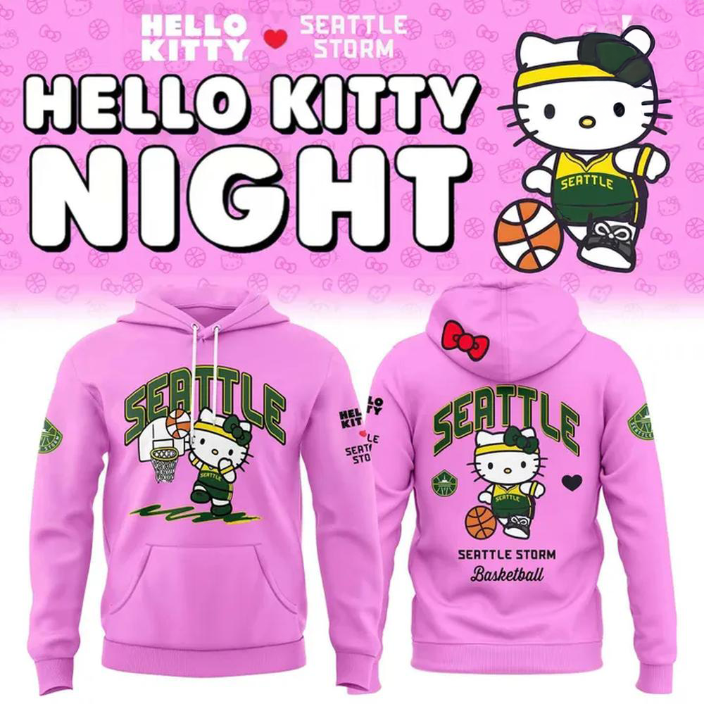 Hello Kitty Seattle Storm 2026 Limited Edition Pink Pullover Hoodie