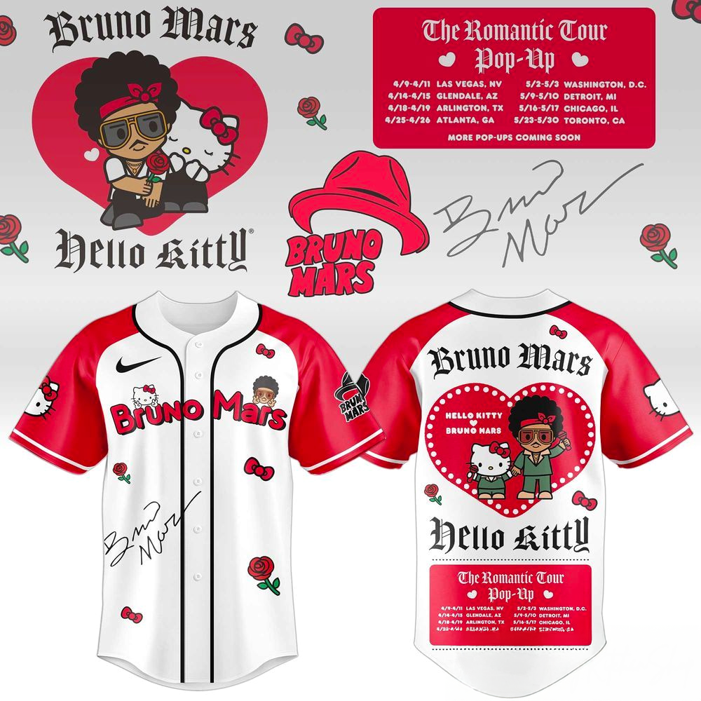 Hello Kitty x Bruno Mars Kawaii Meets Romantic Tour 2026 Jersey