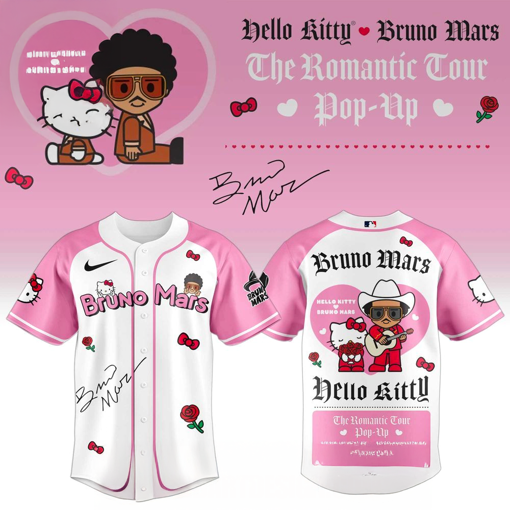 Hello Kitty x Bruno Mars The Romantic Tour Popup Baseball Jersey