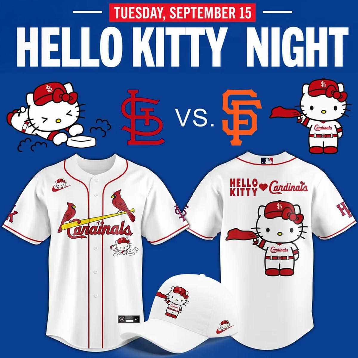 Hello Kitty x St Louis Cardinals 2026 Baseball Jersey Theme Night Fan Edition 1 - Unicasport Hello Kitty x St Louis Cardinals 2026 Baseball Jersey Theme Night Fan Edition