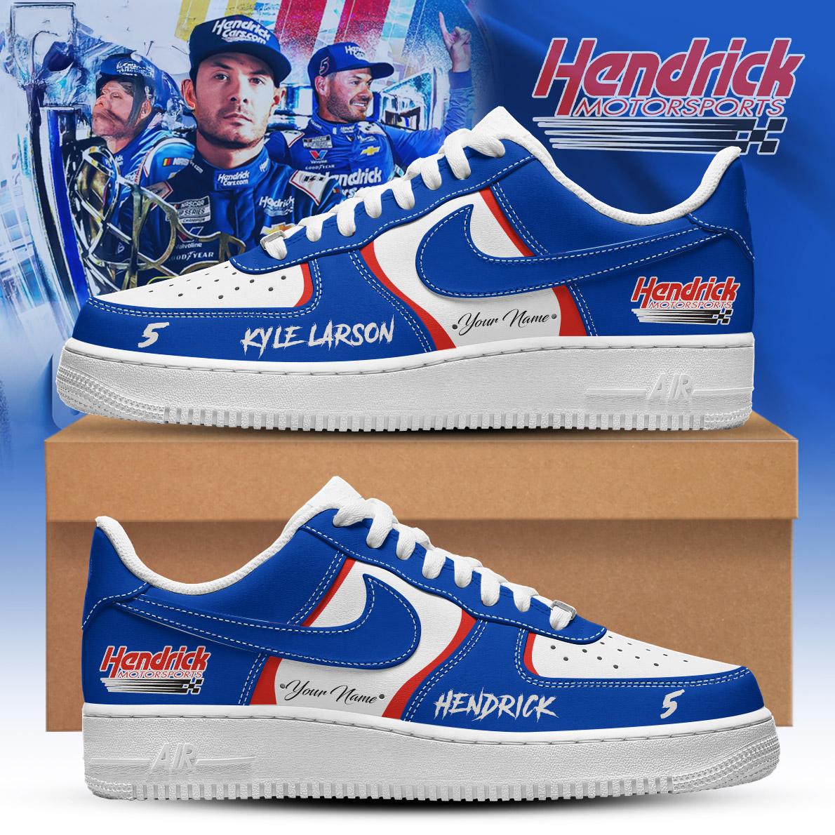 Hendrick Motorsports Kyle Larson 2026 Premium Signature Fan Sneakers