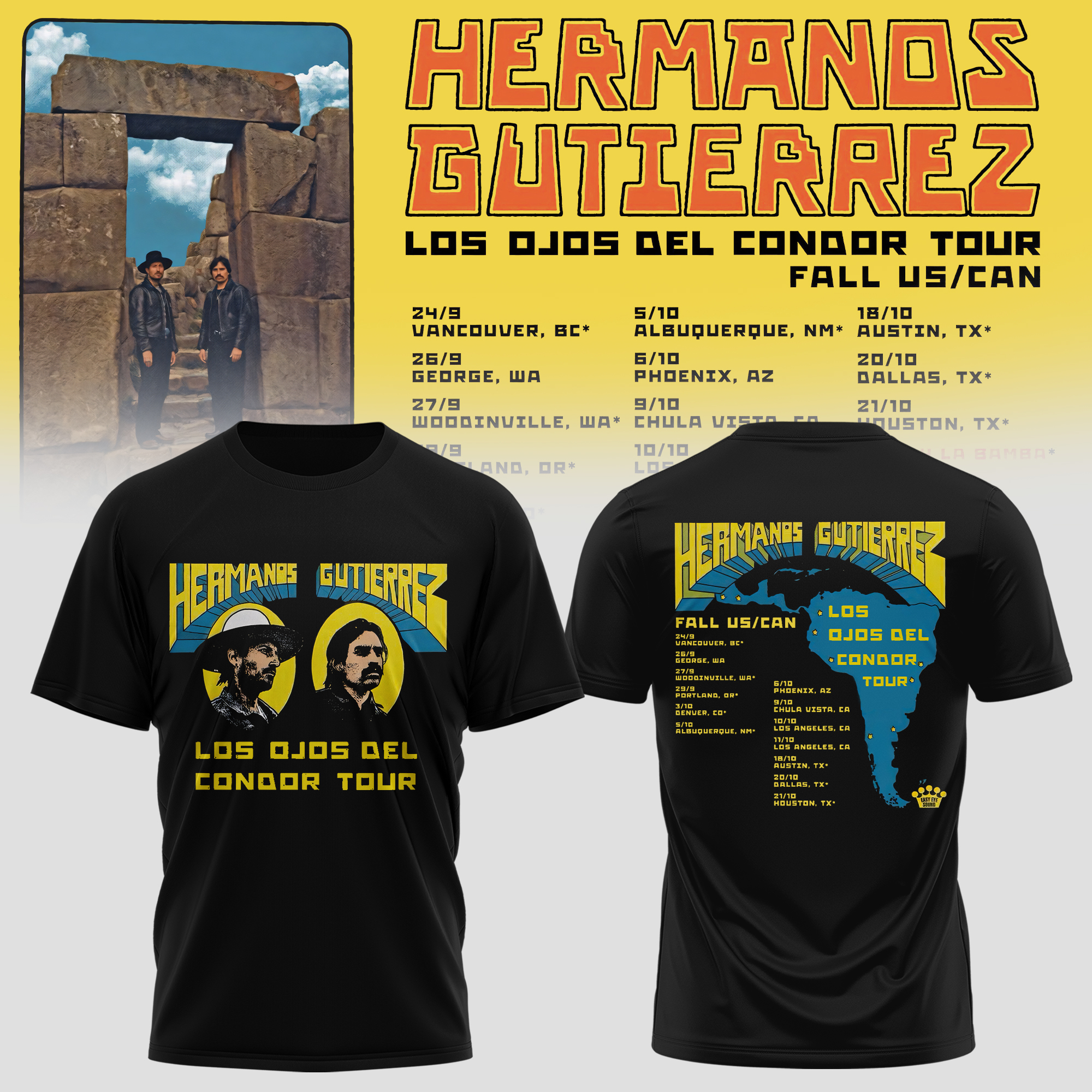 Hermanos Gutierrez Los Ojos Del Condor Tour Collector Edition Graphic T Shirt