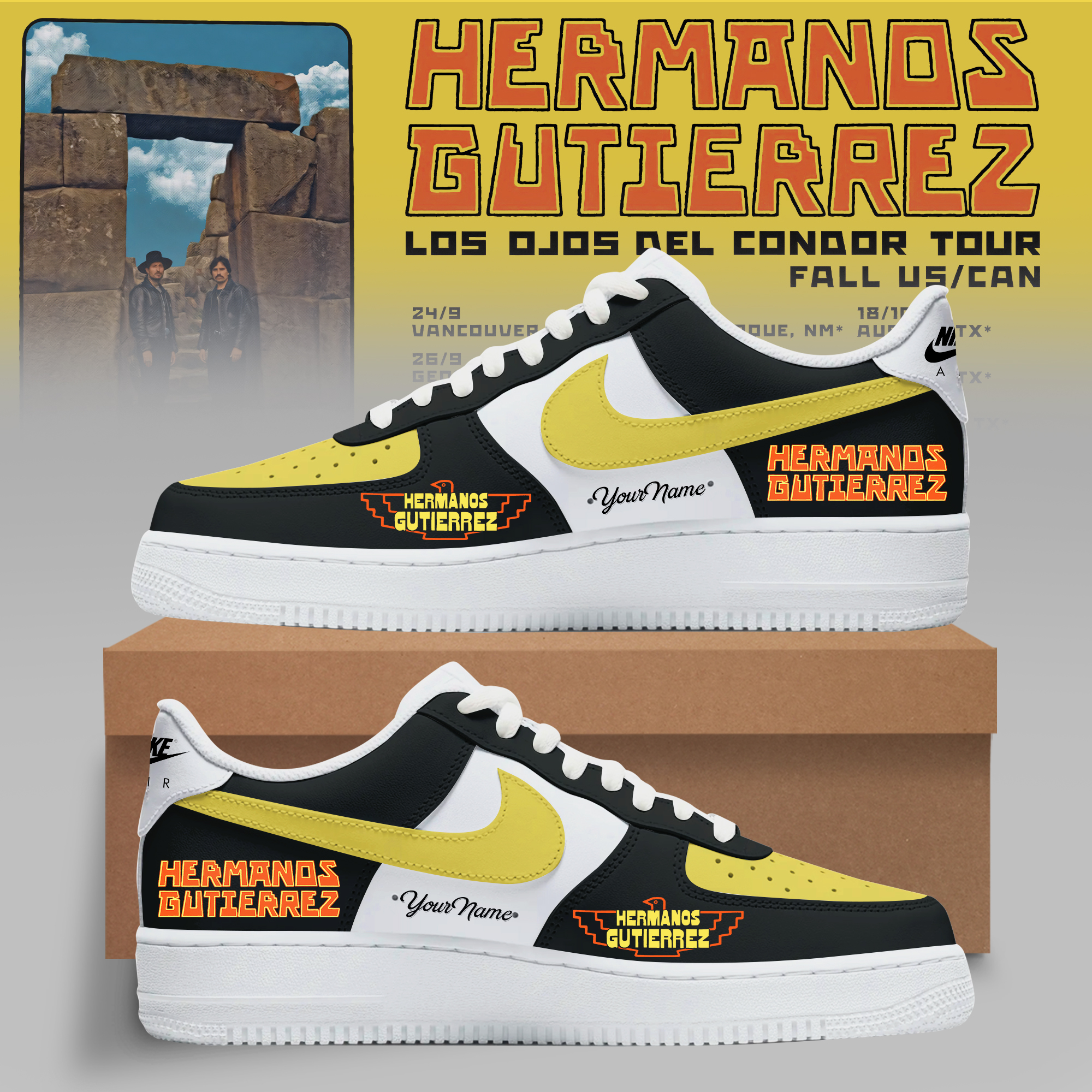 Hermanos Gutierrez Los Ojos Del Condor Tour Custom High Top Sneakers