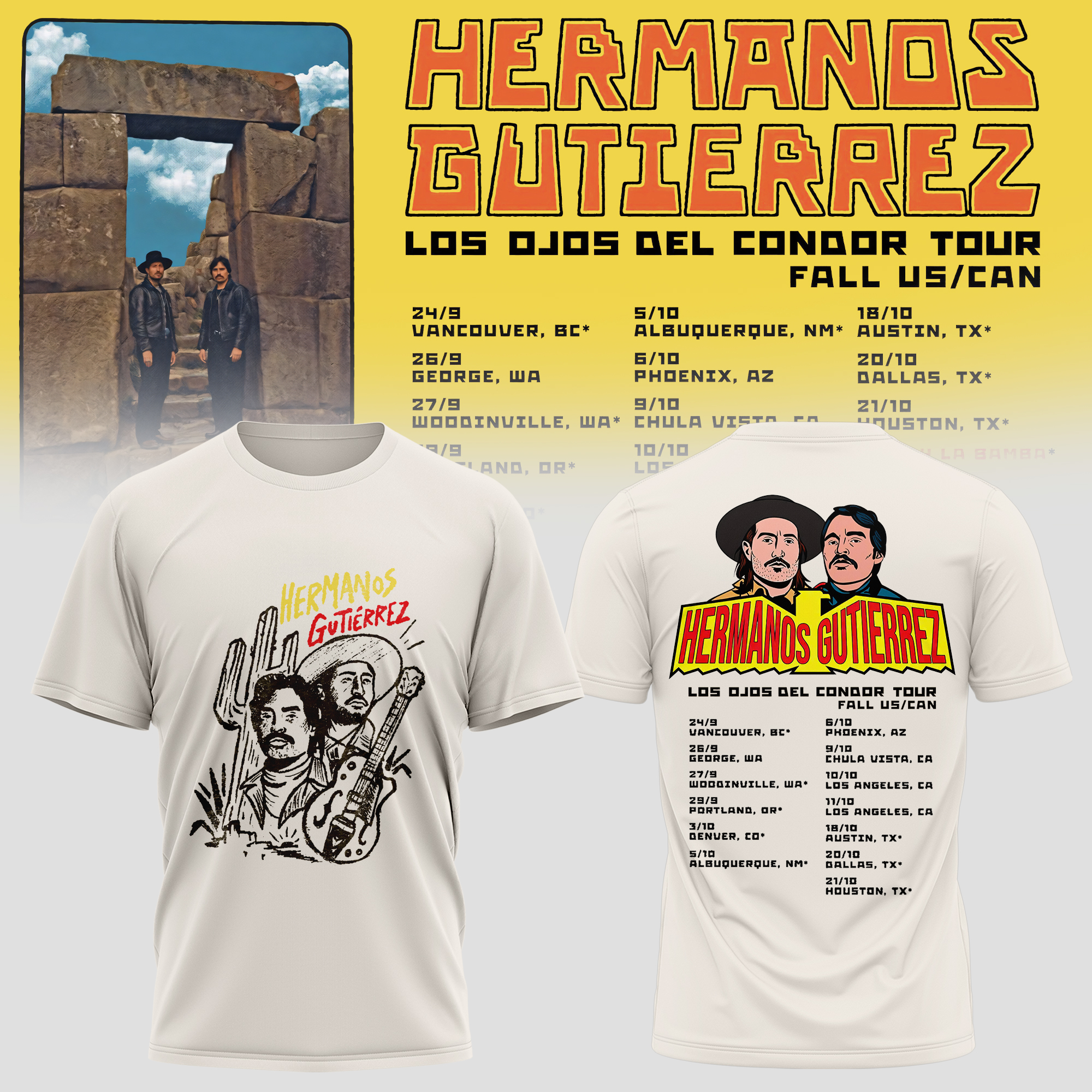 Hermanos Gutierrez Los Ojos Del Condor Tour Limited Edition Graphic T Shirt
