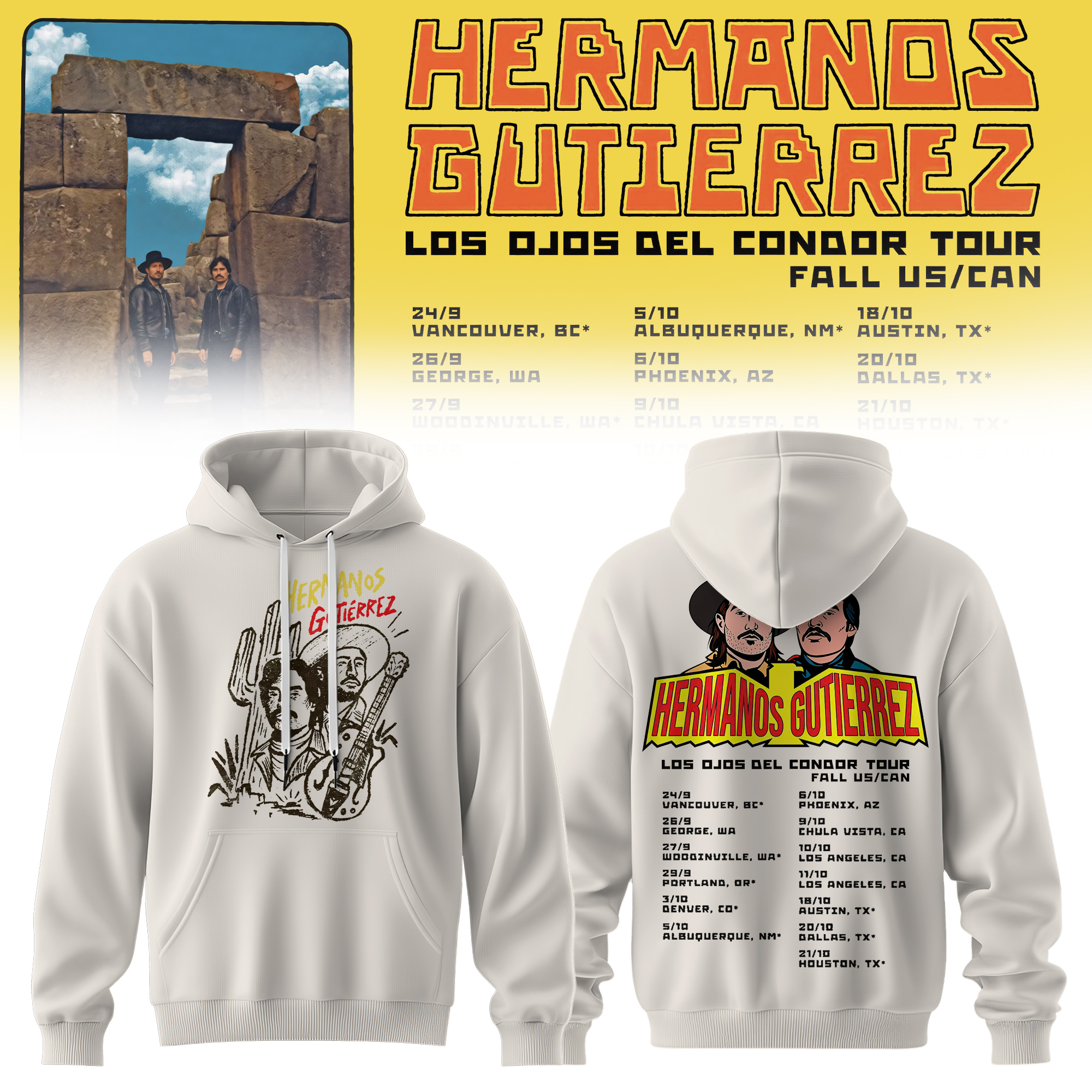 Hermanos Gutierrez Los Ojos Del Condor Tour Limited Edition Pullover Hoodie