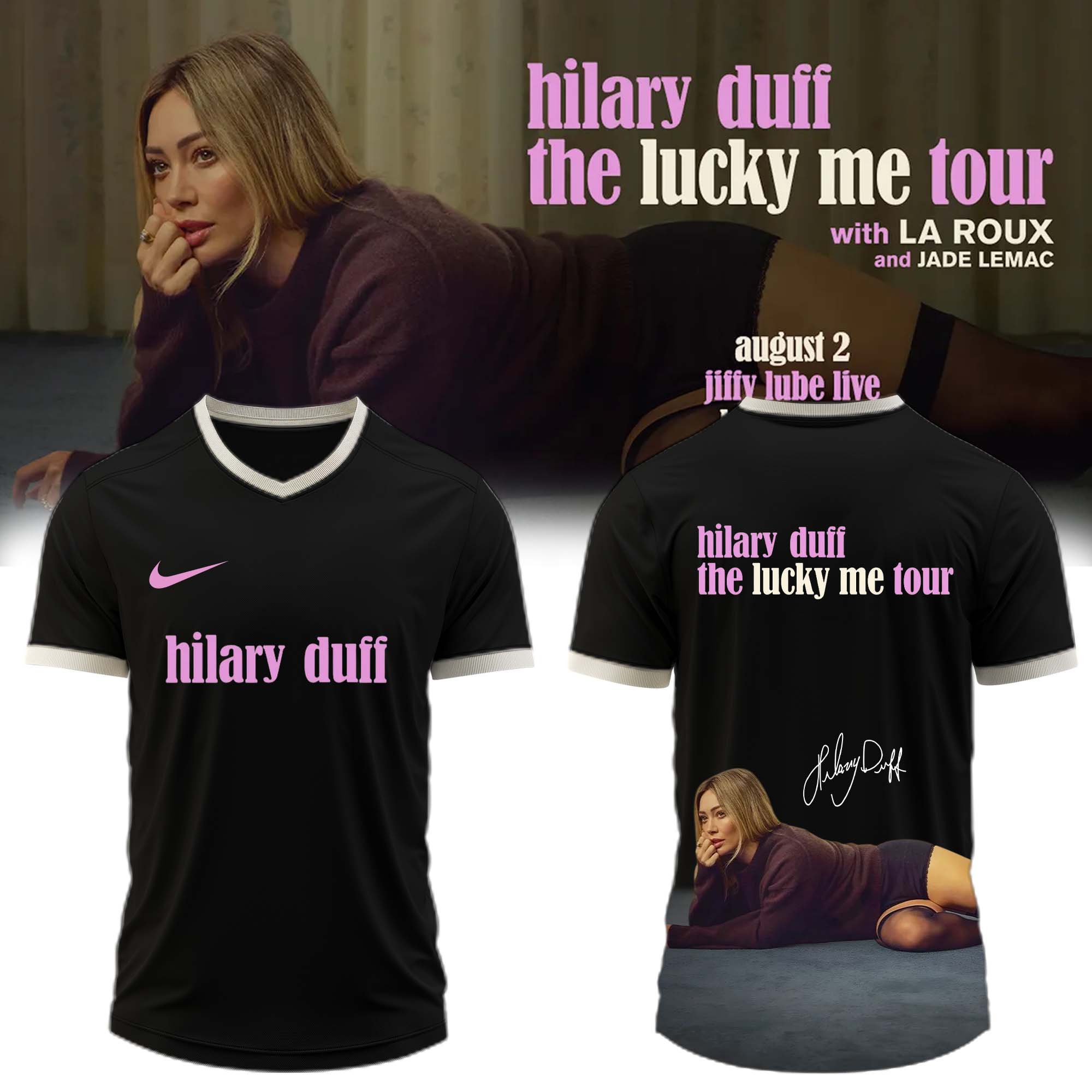 Hilary Duff The Lucky Me Tour 2026 Premium Fan Baseball Jersey