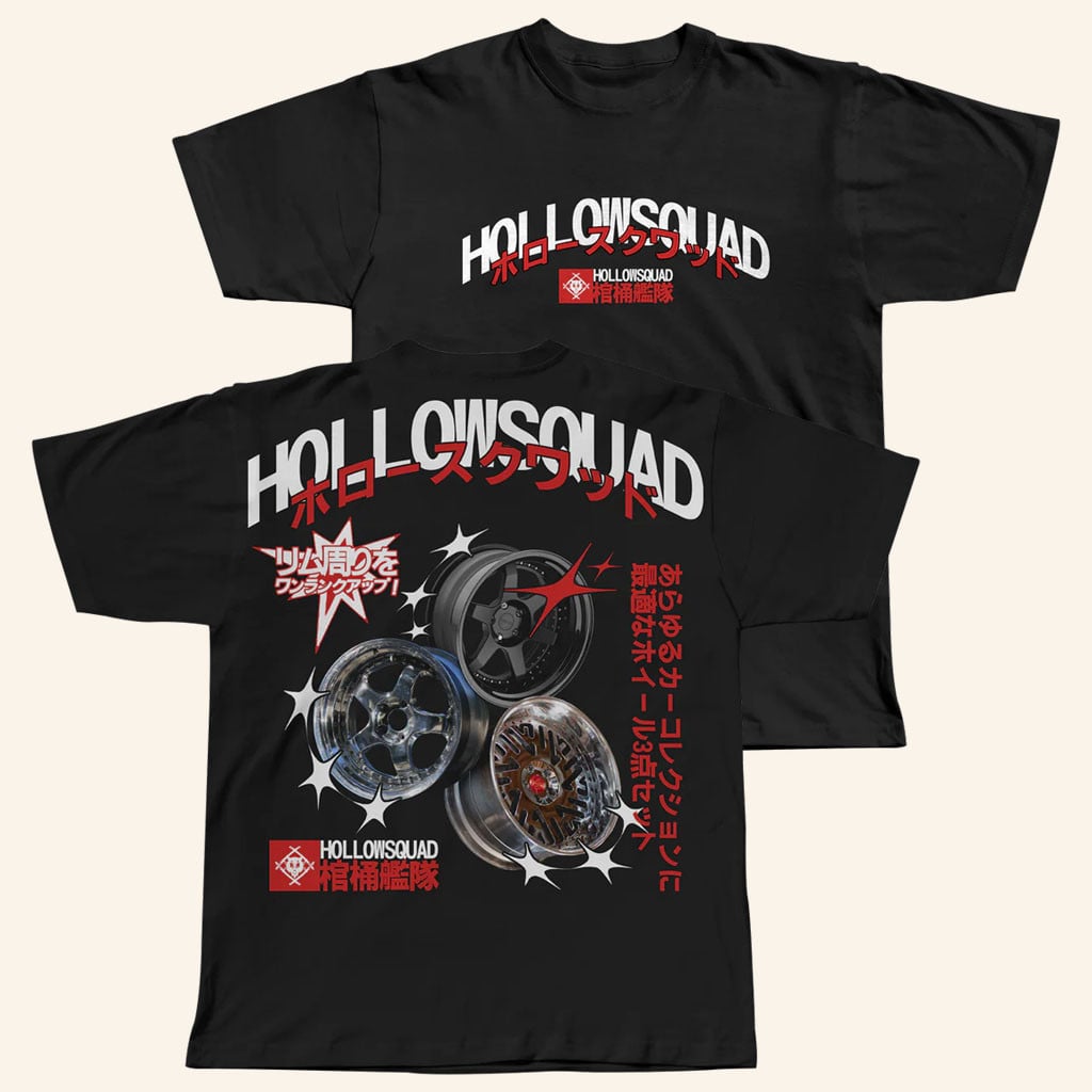 Hollow Squad Merch 2026 3 Piece TShirt Black Automotive Themed Shirt Gifts For Fathers