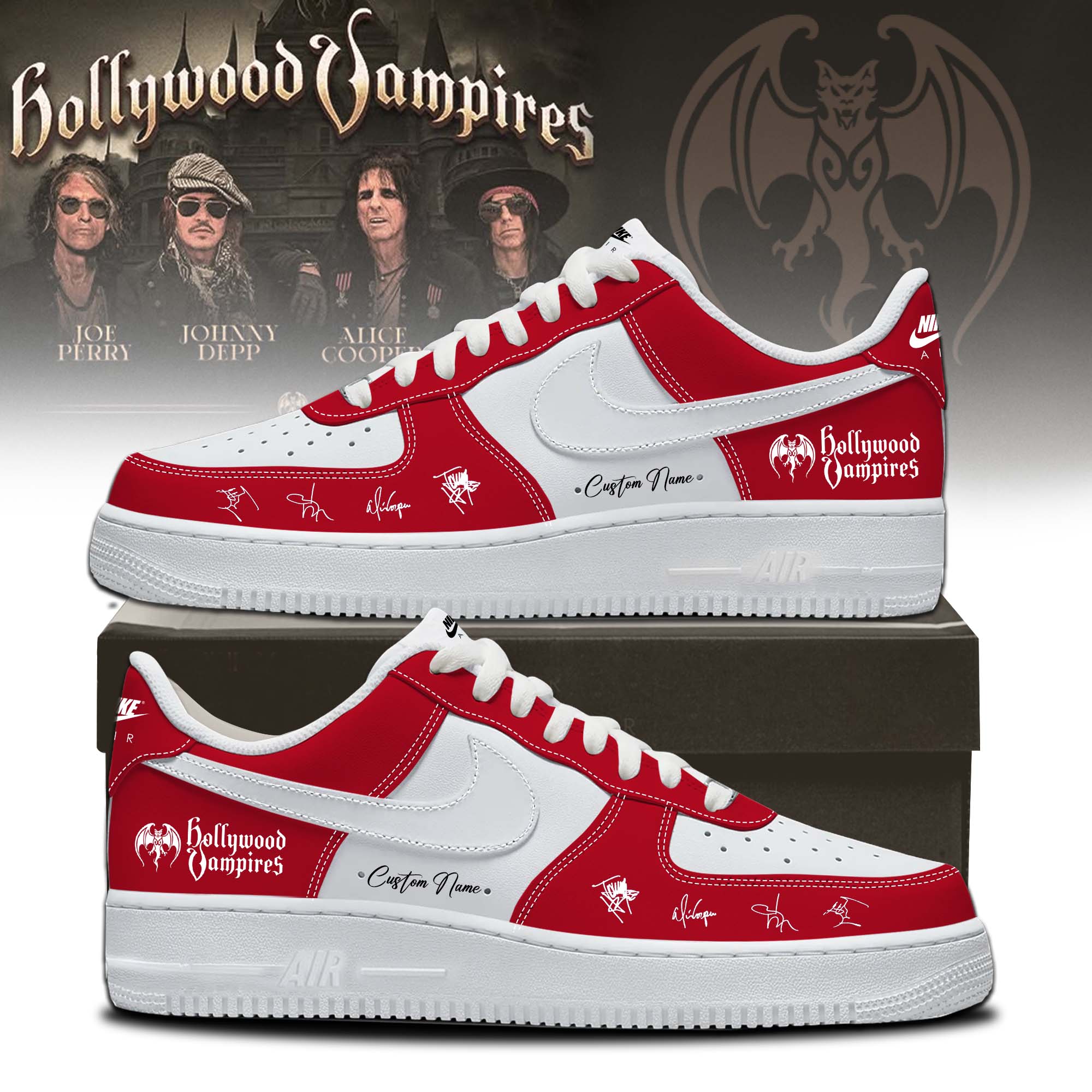Hollywood Vampires World Tour 2026 Premium High Top Sneakers