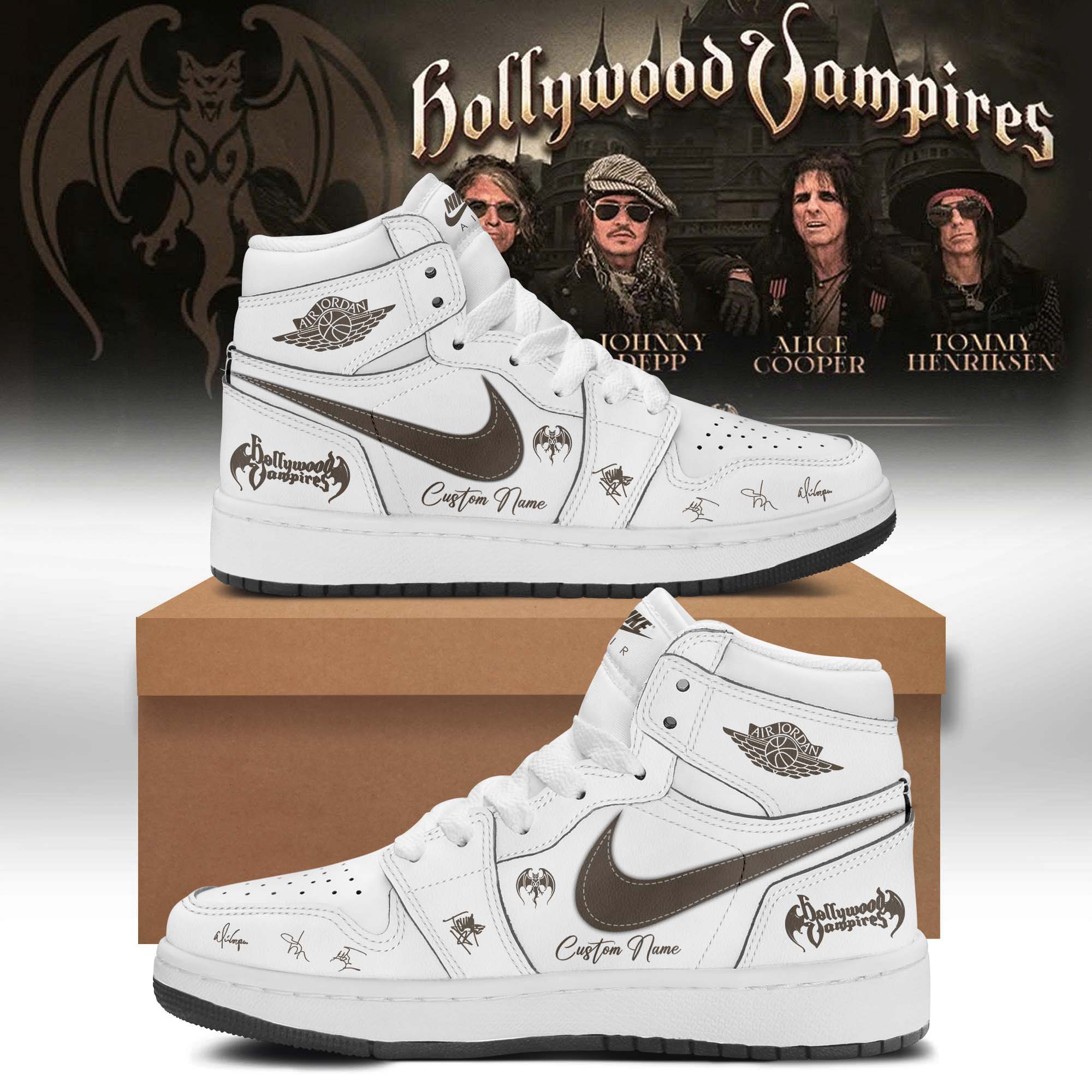 Hollywood Vampires World Tour 2026 Signed Air Force 1 Sneakers