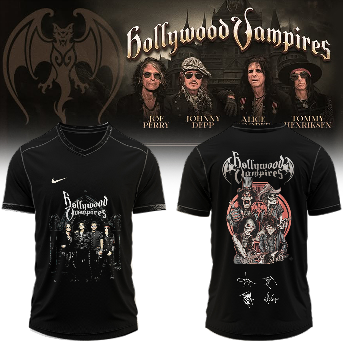 Hollywood Vampires World Tour 2026 Signed Limited Edition Baseball Jersey Classic Edition