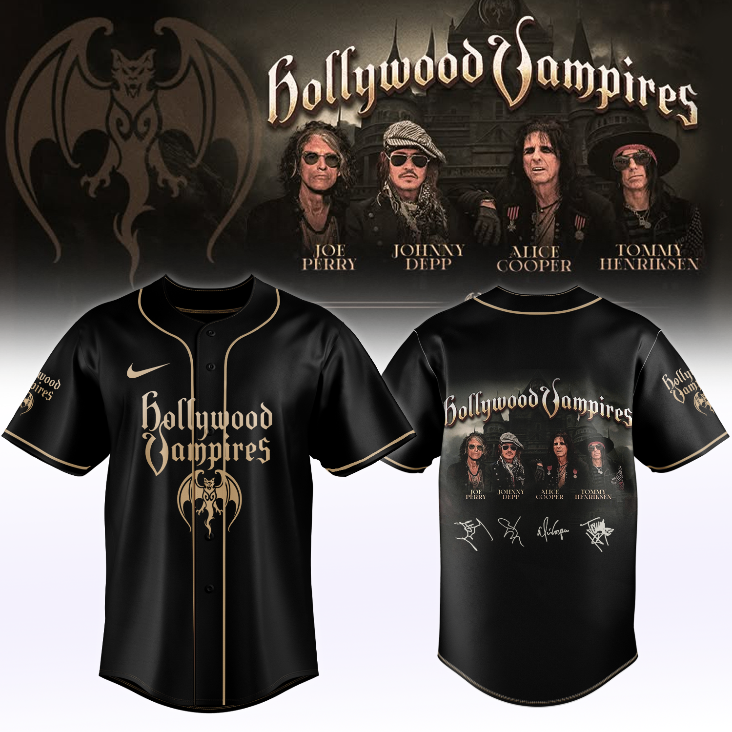Hollywood Vampires World Tour 2026 Signed Limited Edition Baseball Jersey Collector Edition