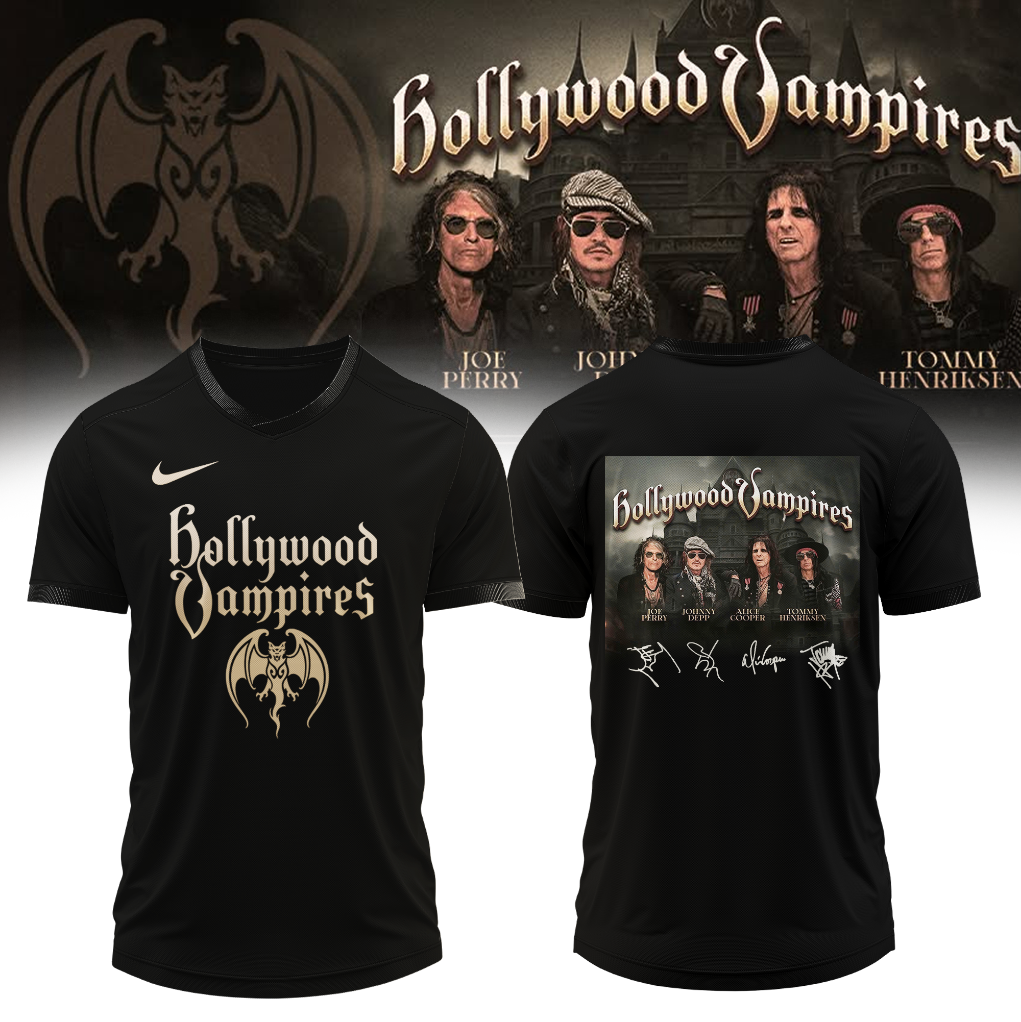 Hollywood Vampires World Tour 2026 Signed Limited Edition Baseball Jersey Collector Edition