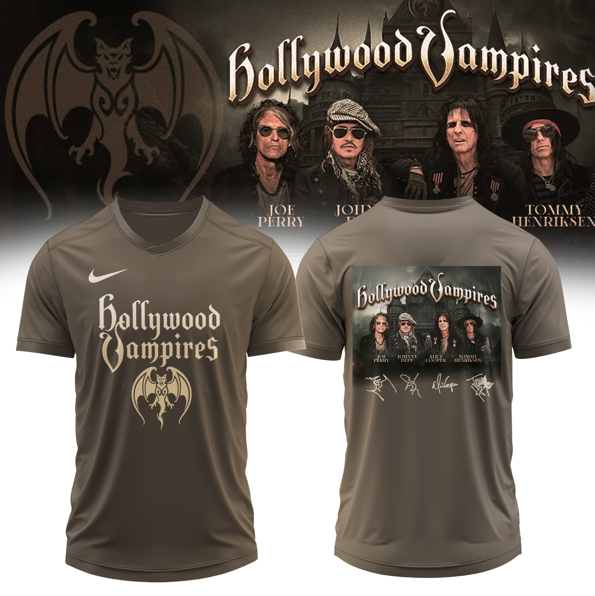 Hollywood Vampires World Tour 2026 Signed Limited Edition Baseball Jersey Signature Edition