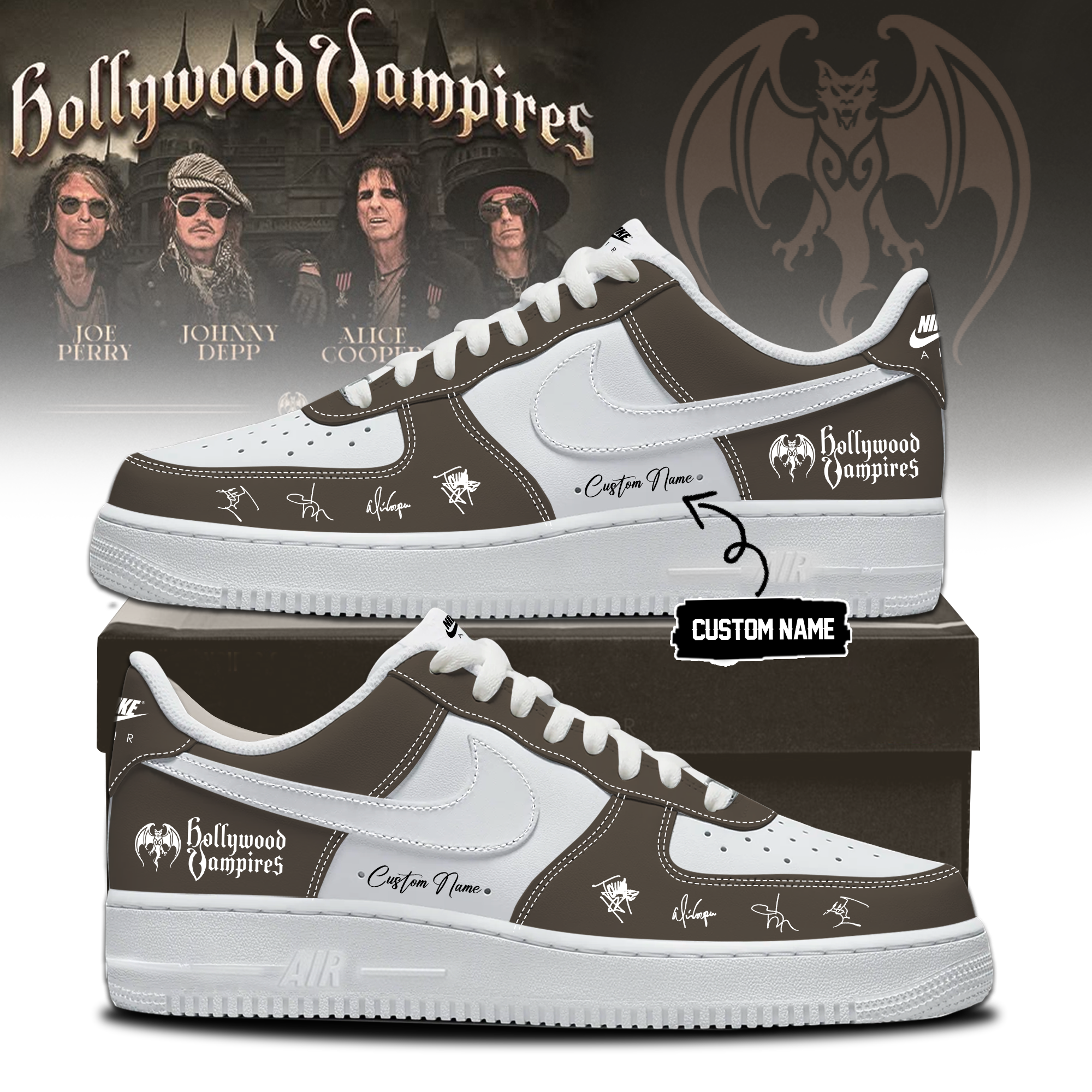 Hollywood Vampires World Tour 2026 Signed Limited Edition Casual Sneakers Classic Edition