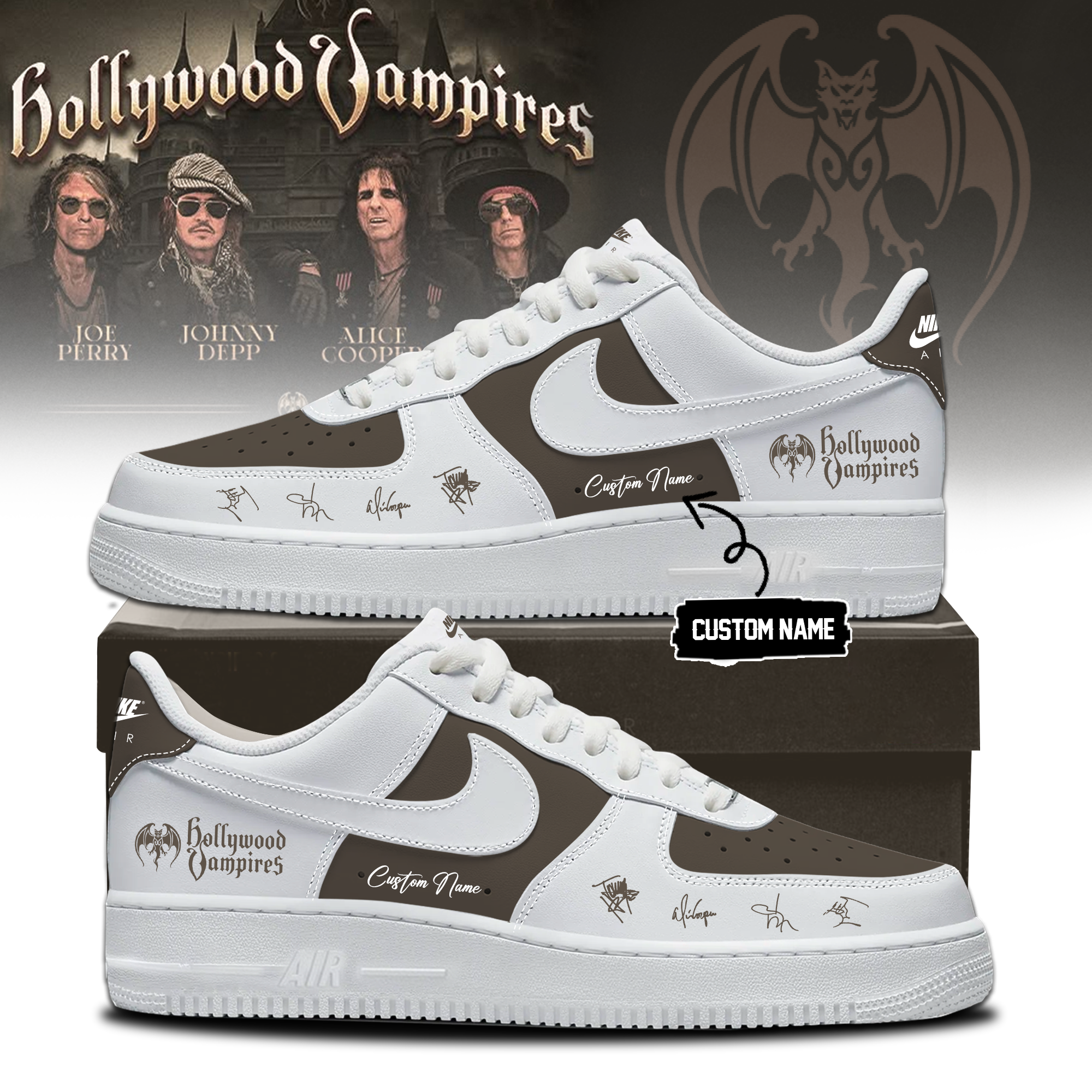 Hollywood Vampires World Tour 2026 Signed Limited Edition High Top Sneakers Classic Edition