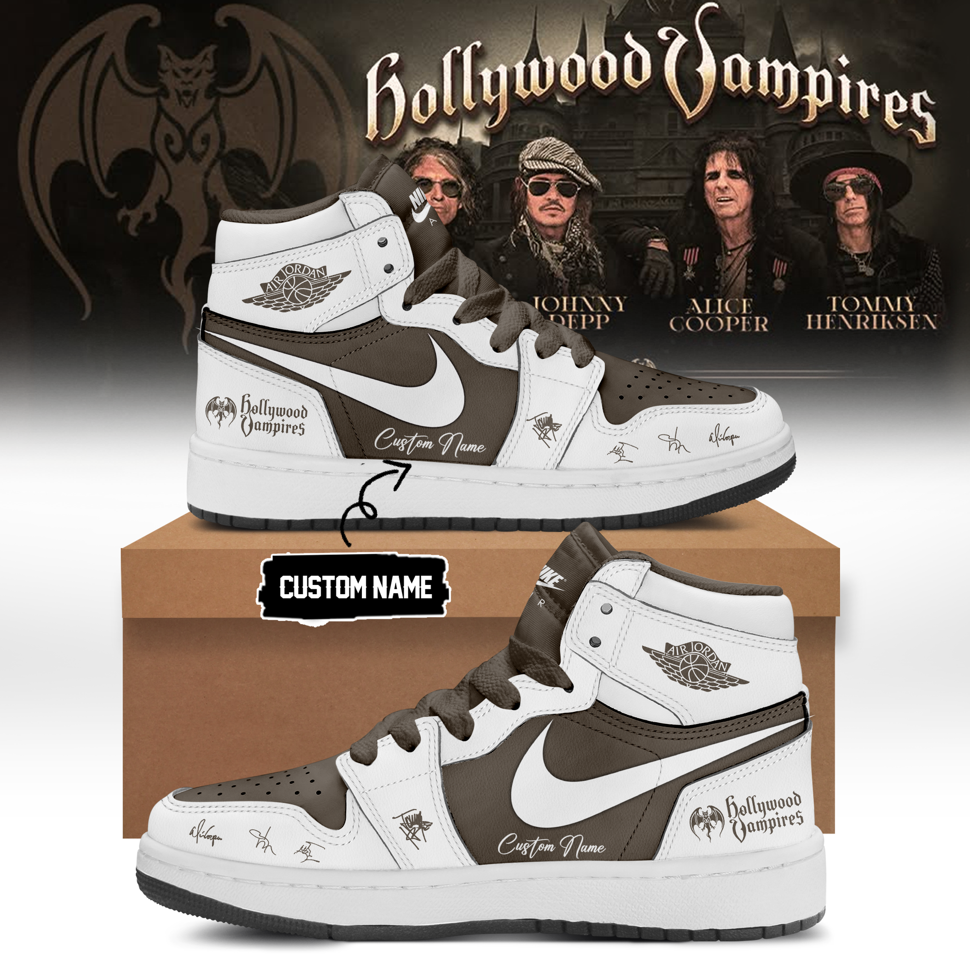 Hollywood Vampires World Tour 2026 Signed Limited Edition High Top Sneakers Signature Edition