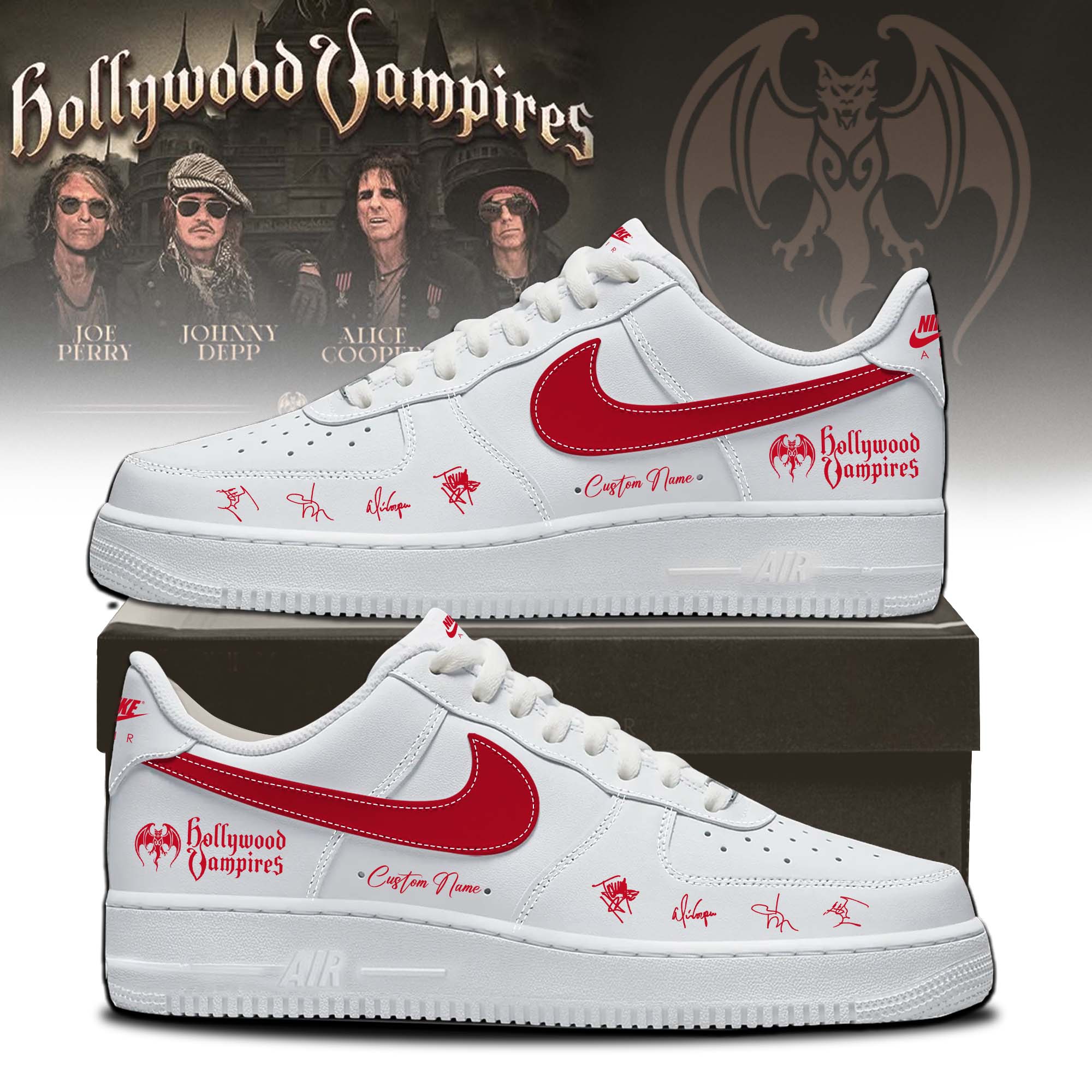Hollywood Vampires World Tour 2026 Vintage Graphic High Tops
