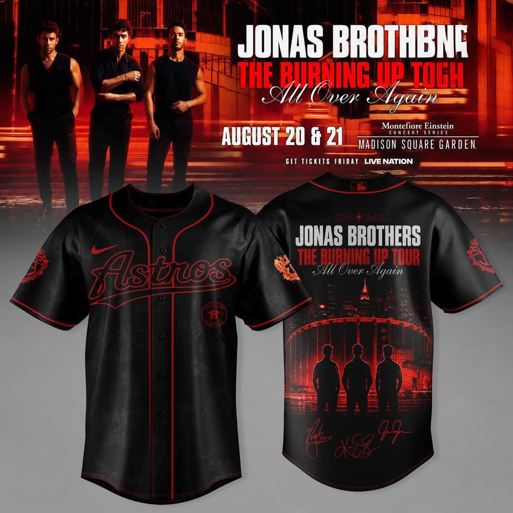 Houston Astros Jonas Brothers The Burning Up Tour 2026 Baseball Jersey 2 - Unicasport Houston Astros Jonas Brothers The Burning Up Tour 2026 Baseball Jersey