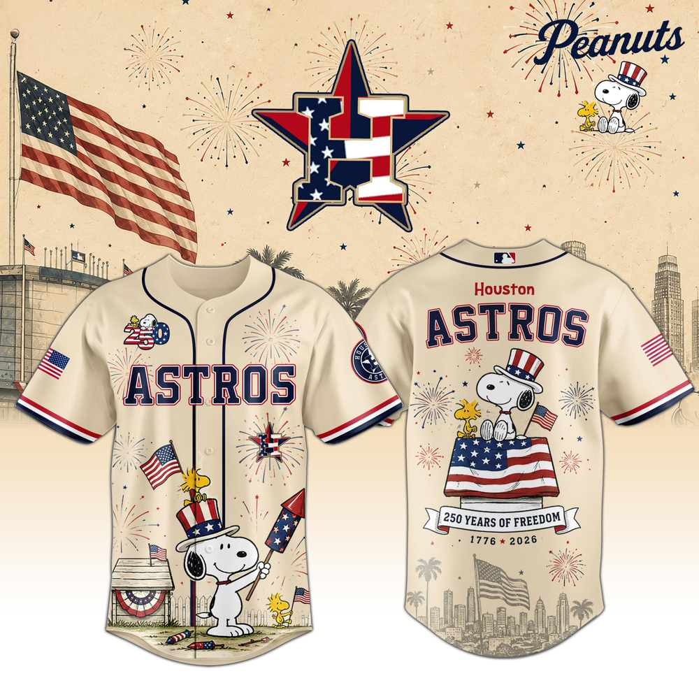 Houston Astros Peanuts USA 250th Anniversary 2026 Baseball Jersey Edition