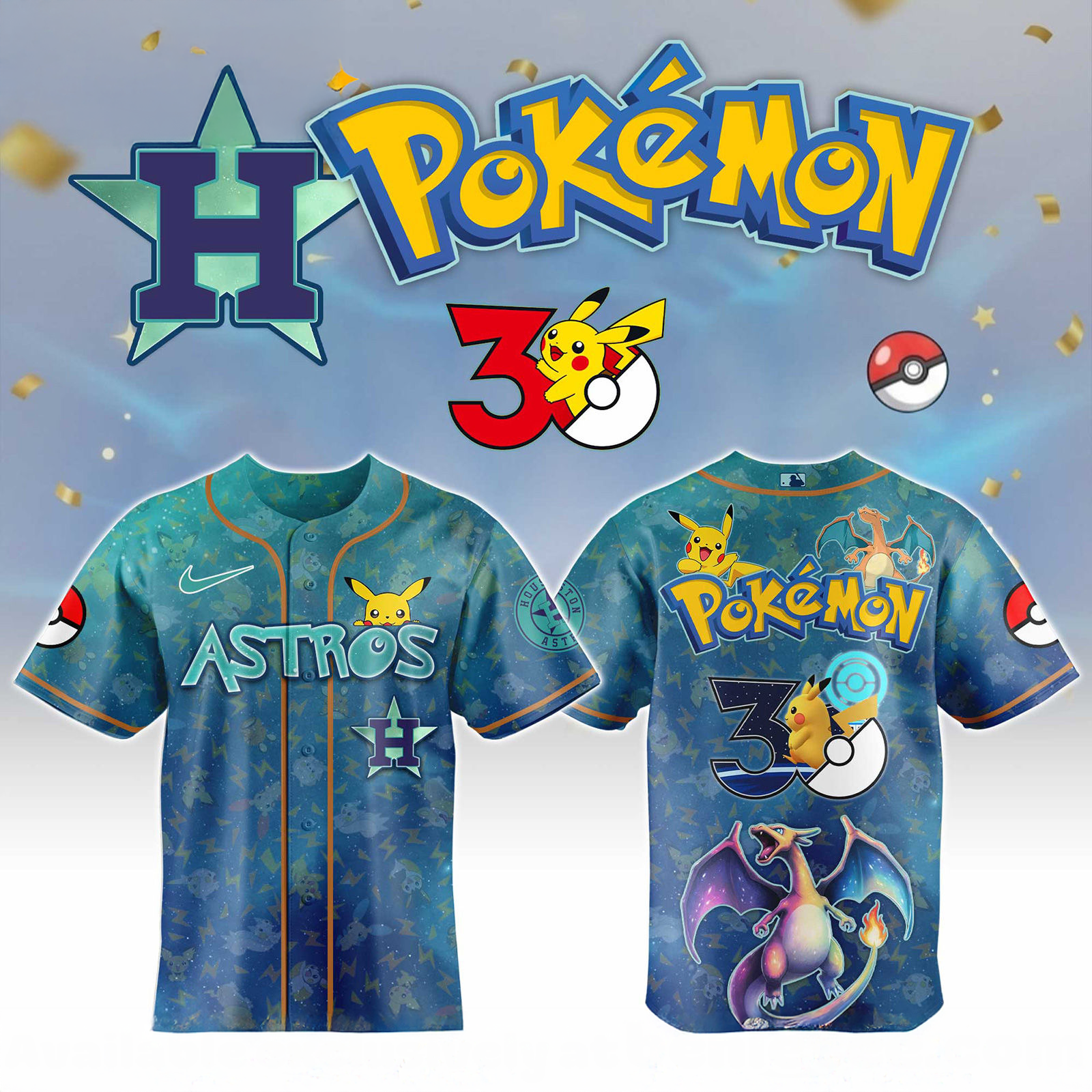 Houston Astros Pokemon Day Limited Baseball Jersey Premium Edition
