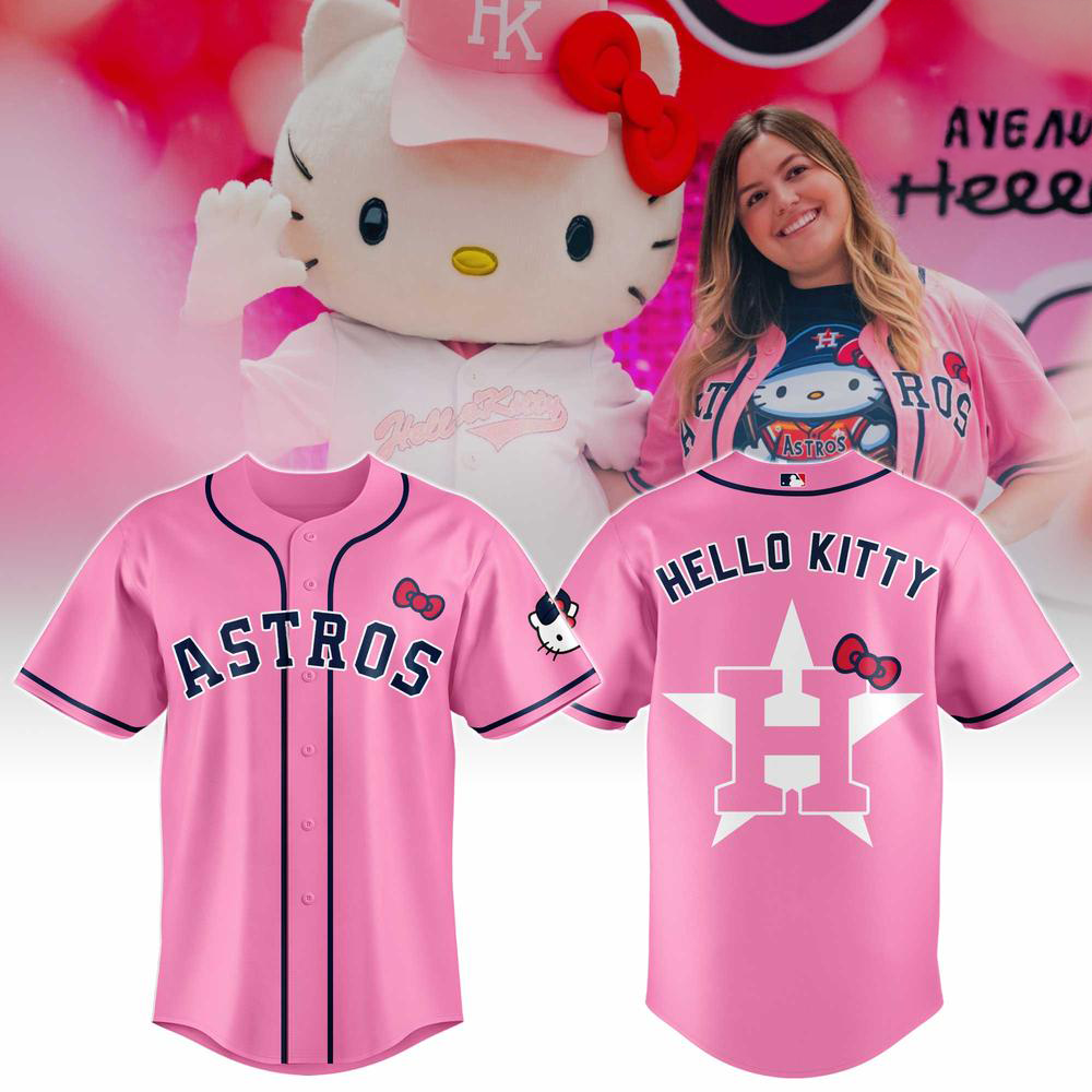 Houston Astros x Hello Kitty Cute Pink Baseball Jersey Collection