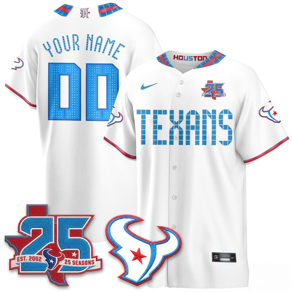 Houston Texans 2026 Rivalries Custom Stitched Baseball Jersey Fan Collection