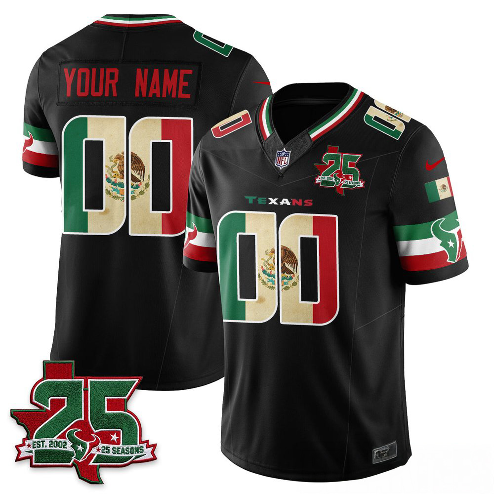 Houston Texans 25 Seasons Mexico Style Custom Stitched Football Jersey Collection 1 - Unicasport Houston Texans 25 Seasons Mexico Style Custom Stitched Football Jersey Collection